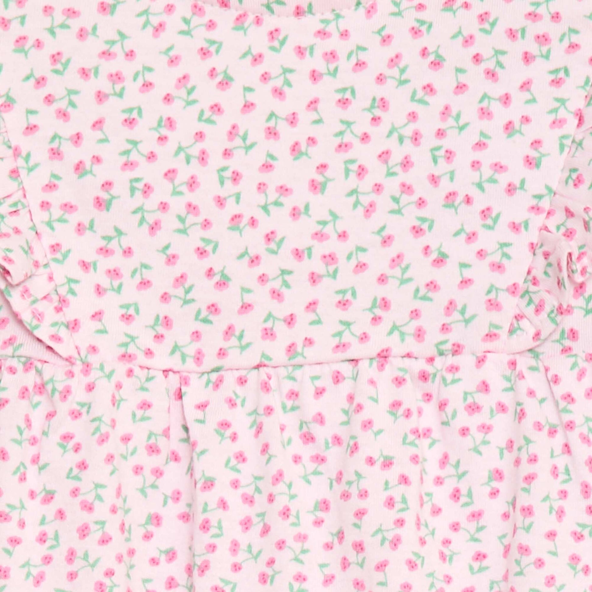 Printed cotton jersey romper PINK