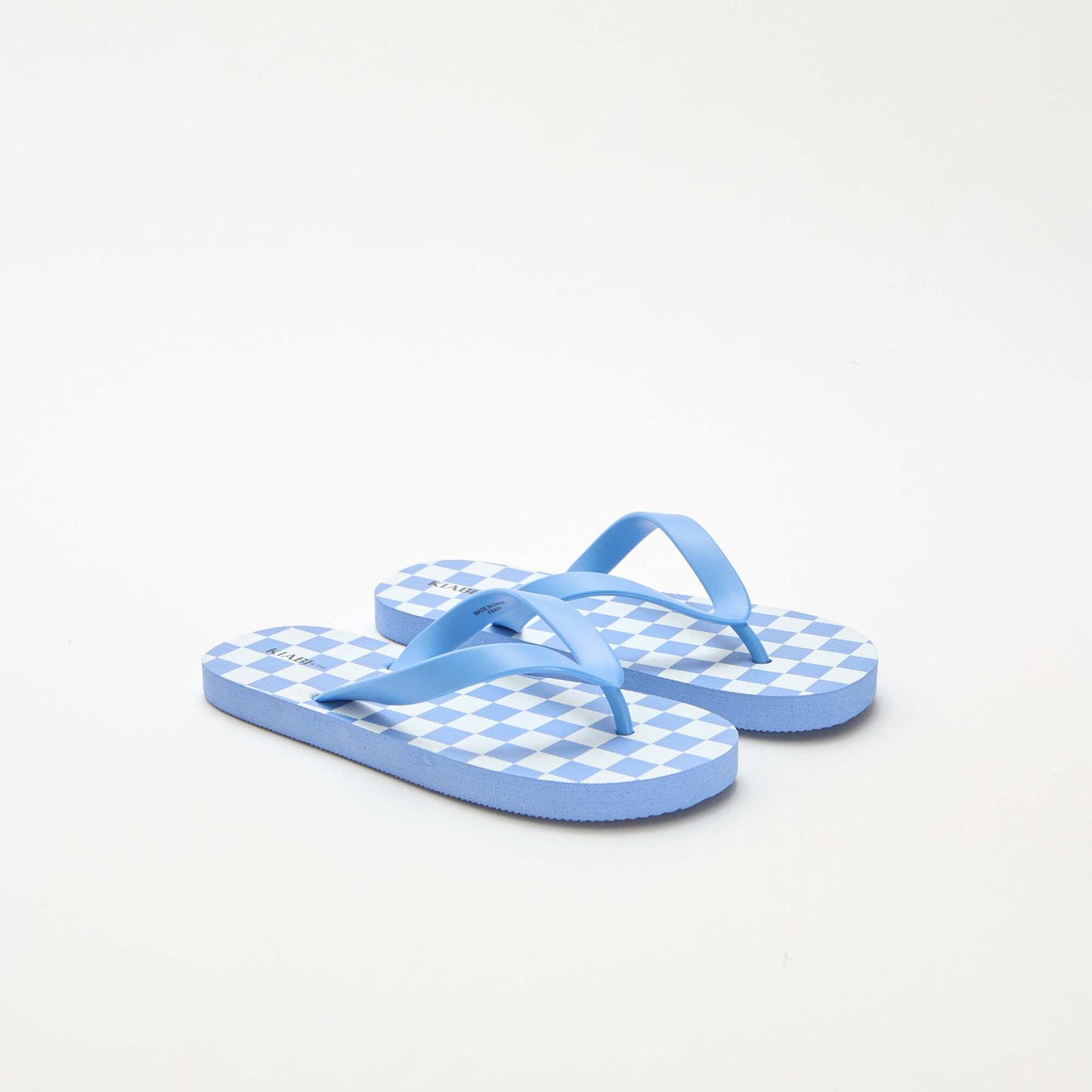 Checkerboard Print Flip-Flops BLUE