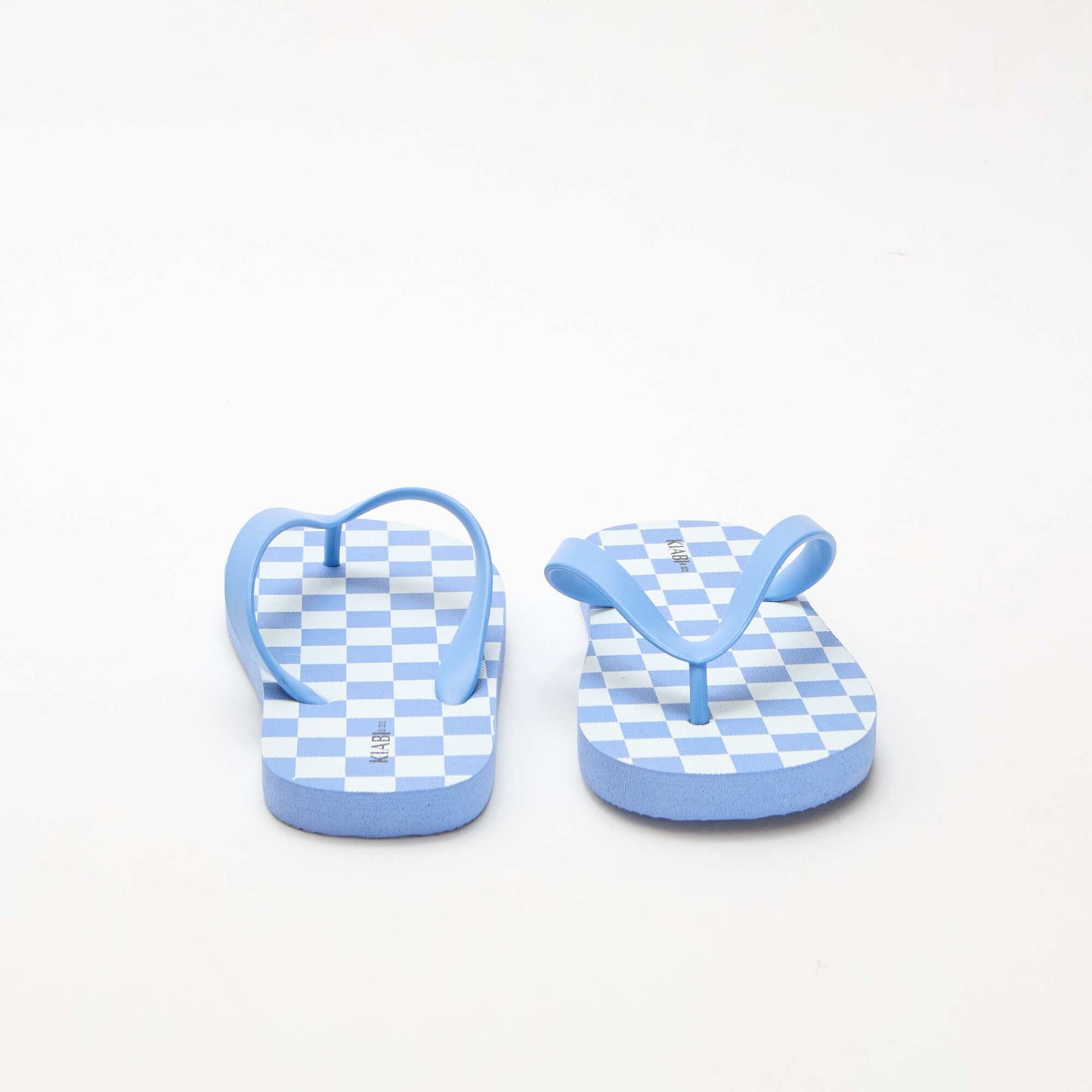 Checkerboard Print Flip-Flops BLUE