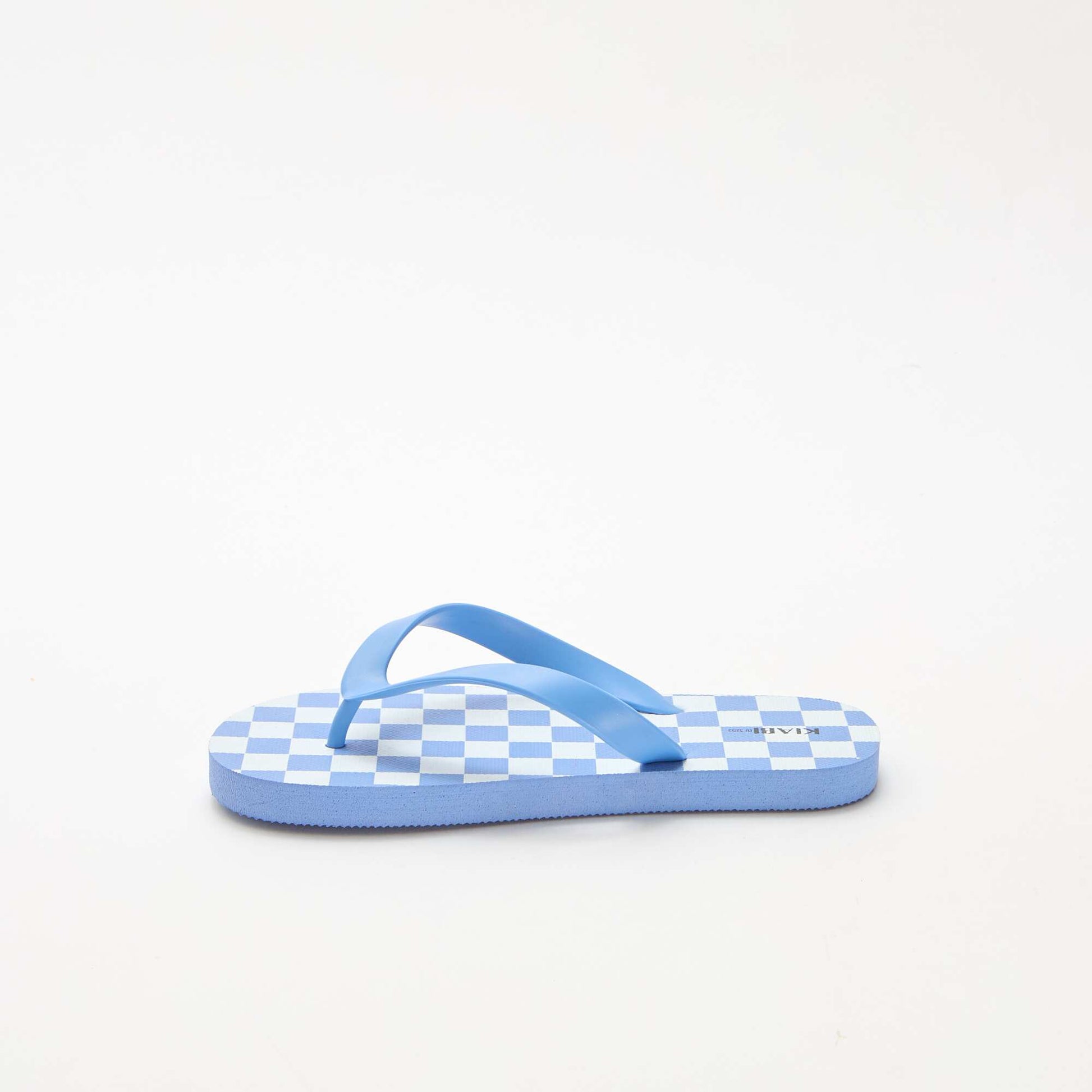Checkerboard Print Flip-Flops BLUE