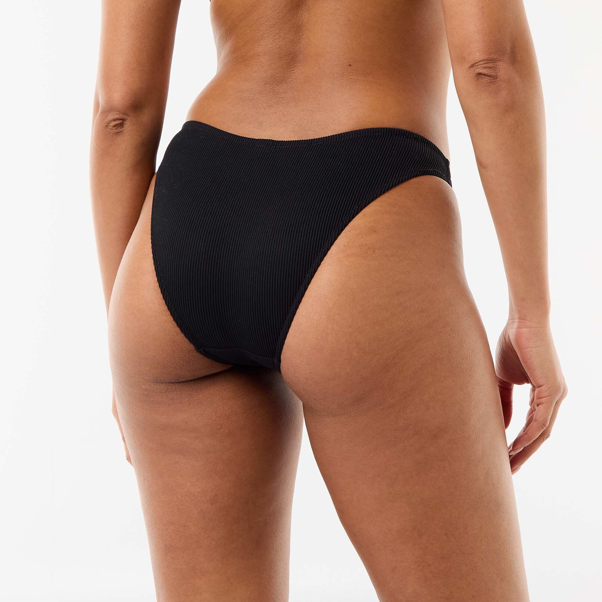 Textured Knit Swim Briefs BLACK