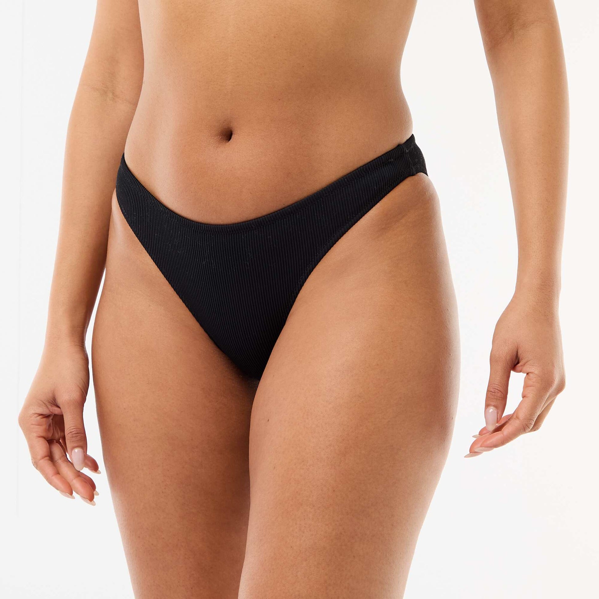 Textured Knit Swim Briefs BLACK