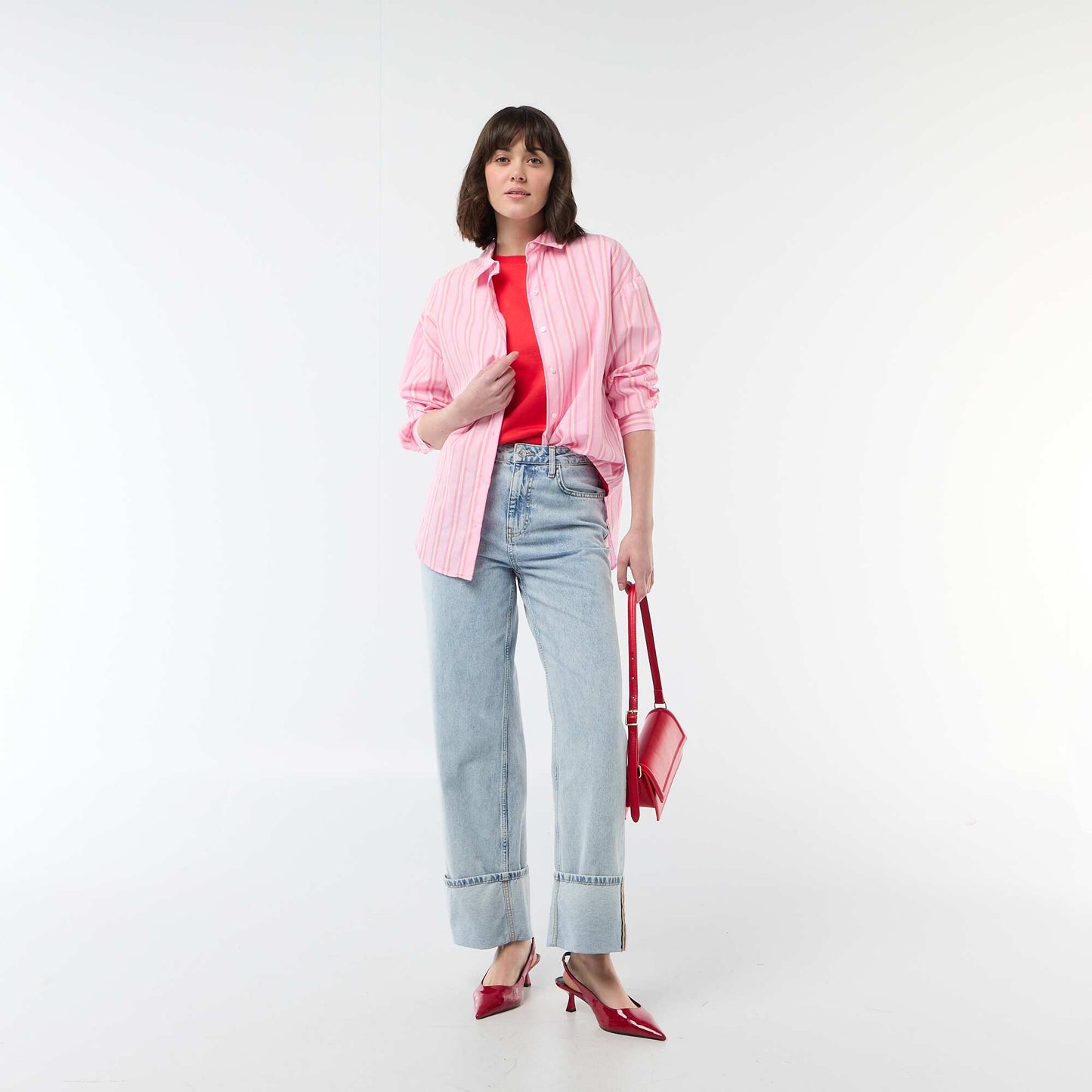Long-Sleeved Poplin Shirt PINK