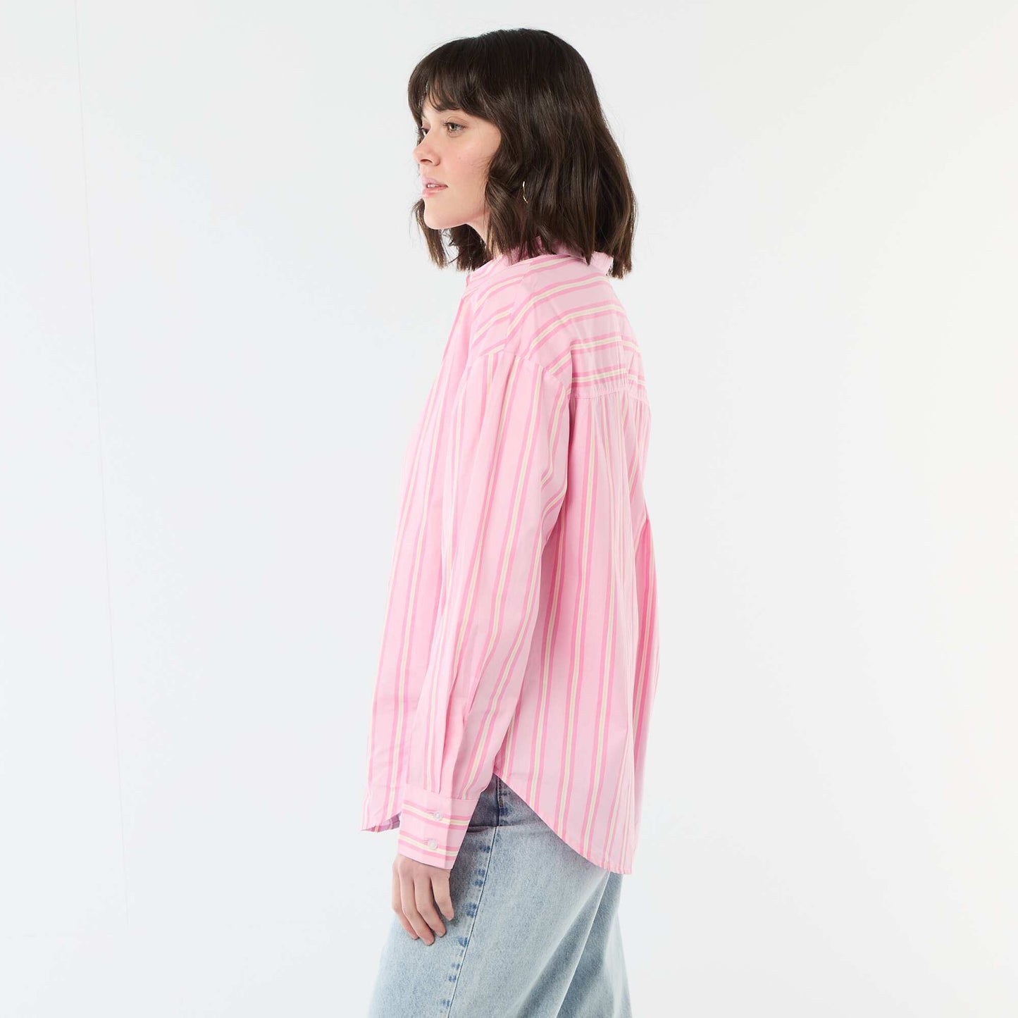 Long-Sleeved Poplin Shirt PINK