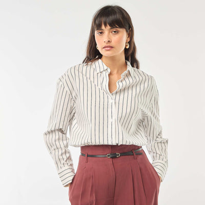 Long-Sleeved Poplin Shirt WHITE