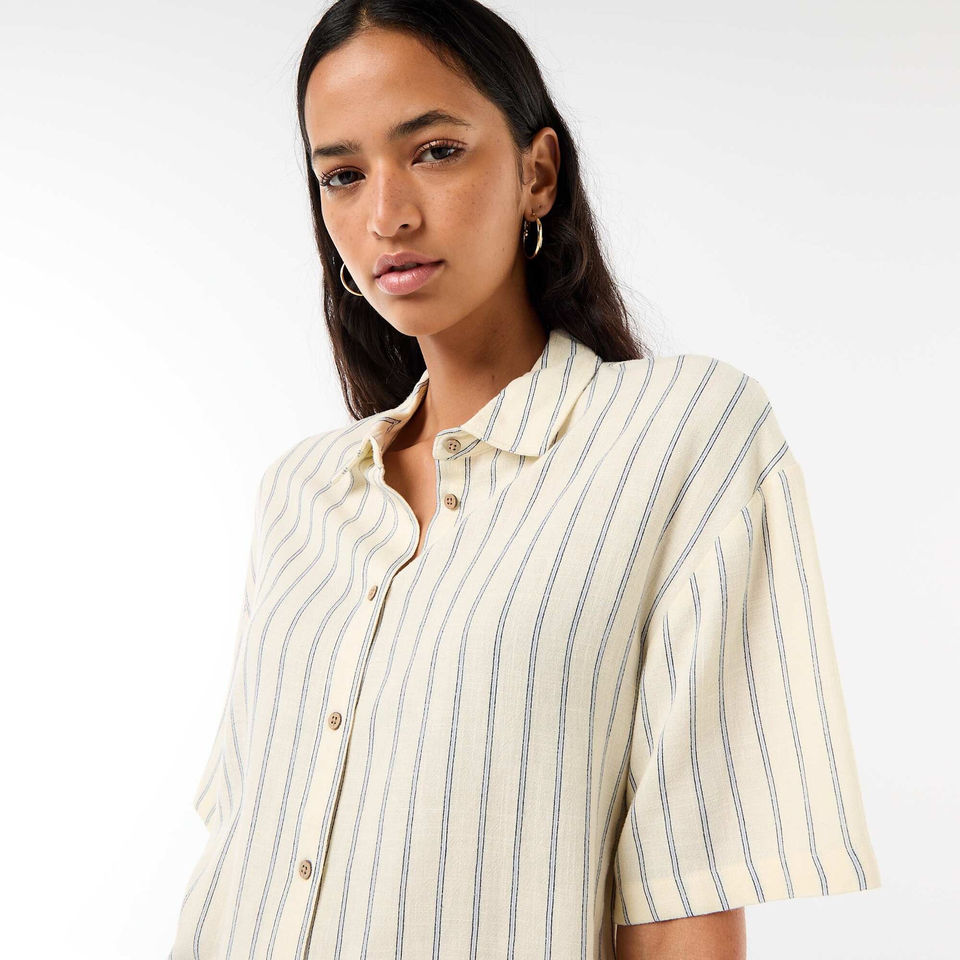 Short-Sleeved Solid Shirt YELLOW