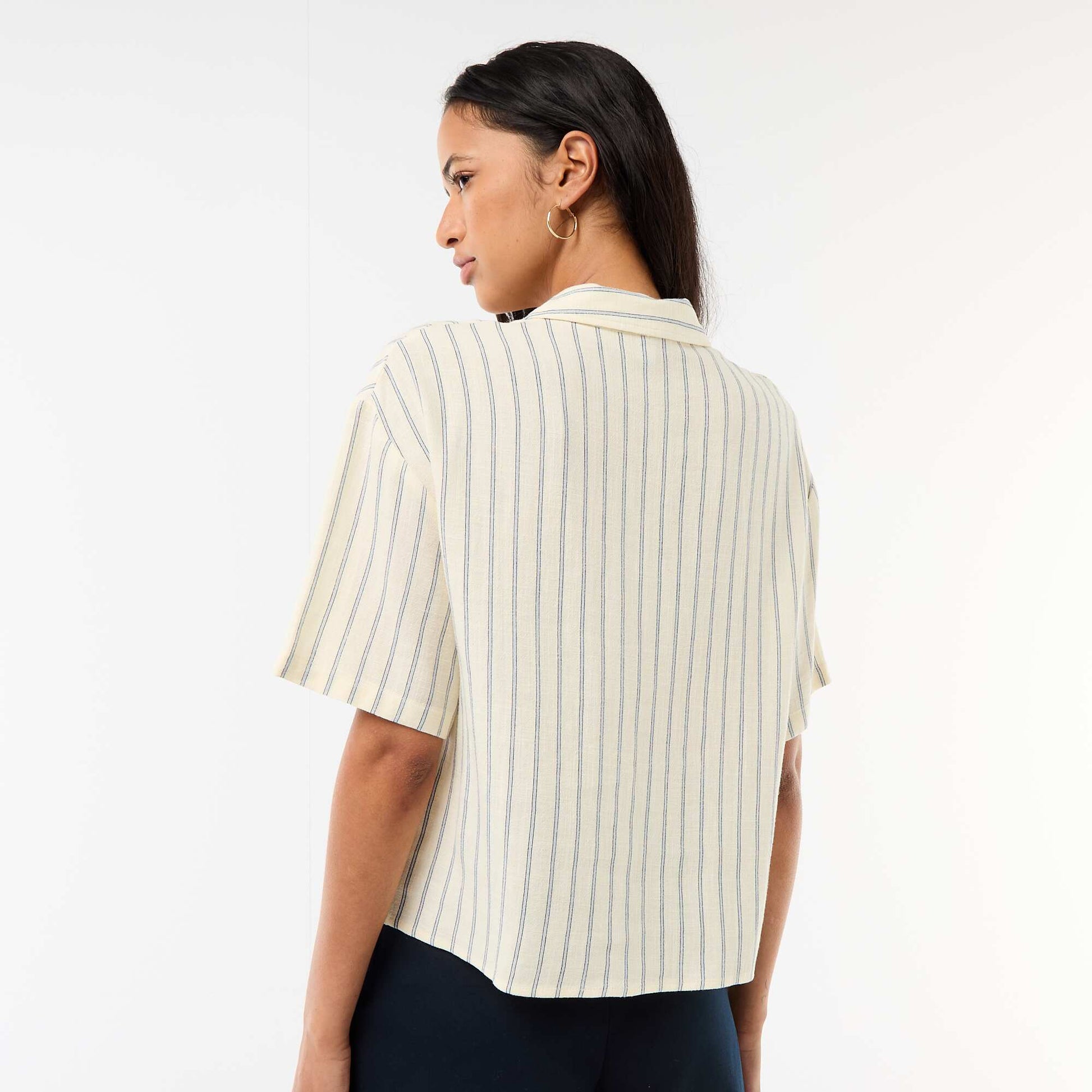 Short-Sleeved Solid Shirt YELLOW