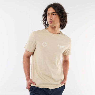 Printed Short-Sleeve T-Shirt with Front and Back Design BEIGE