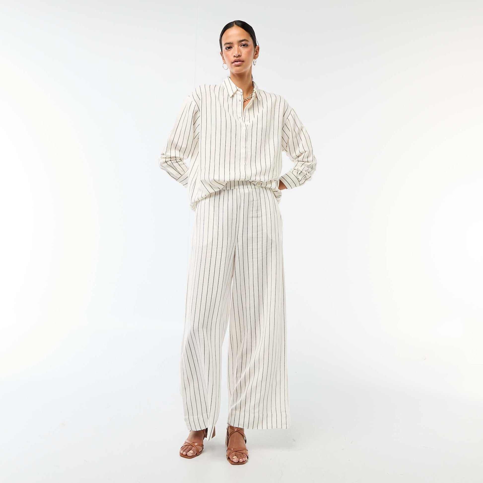 Linen Blend Shirt WHITE