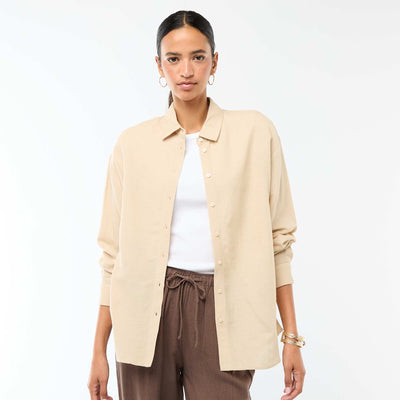 Blended Linen Shirt BEIGE