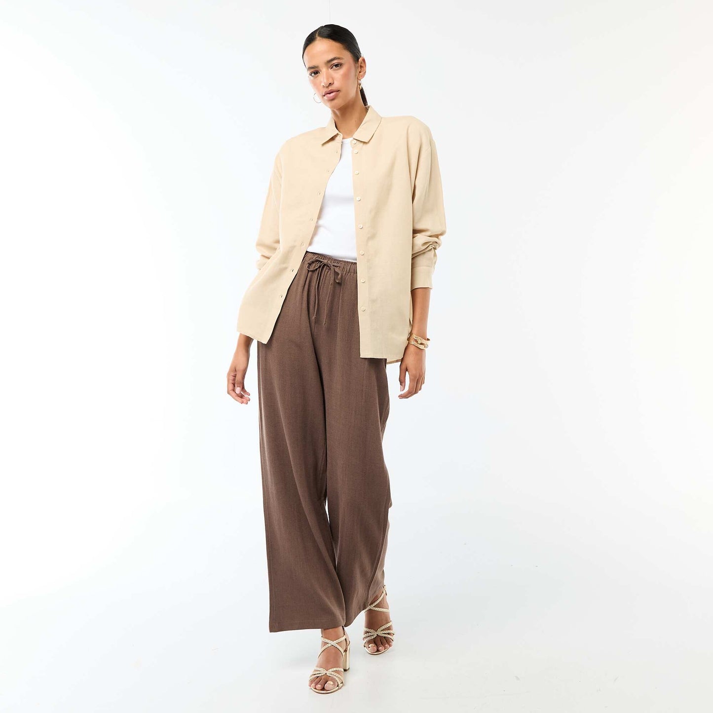 Blended Linen Shirt BEIGE