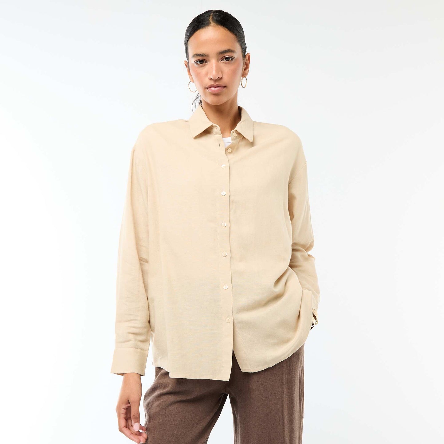 Blended Linen Shirt BEIGE