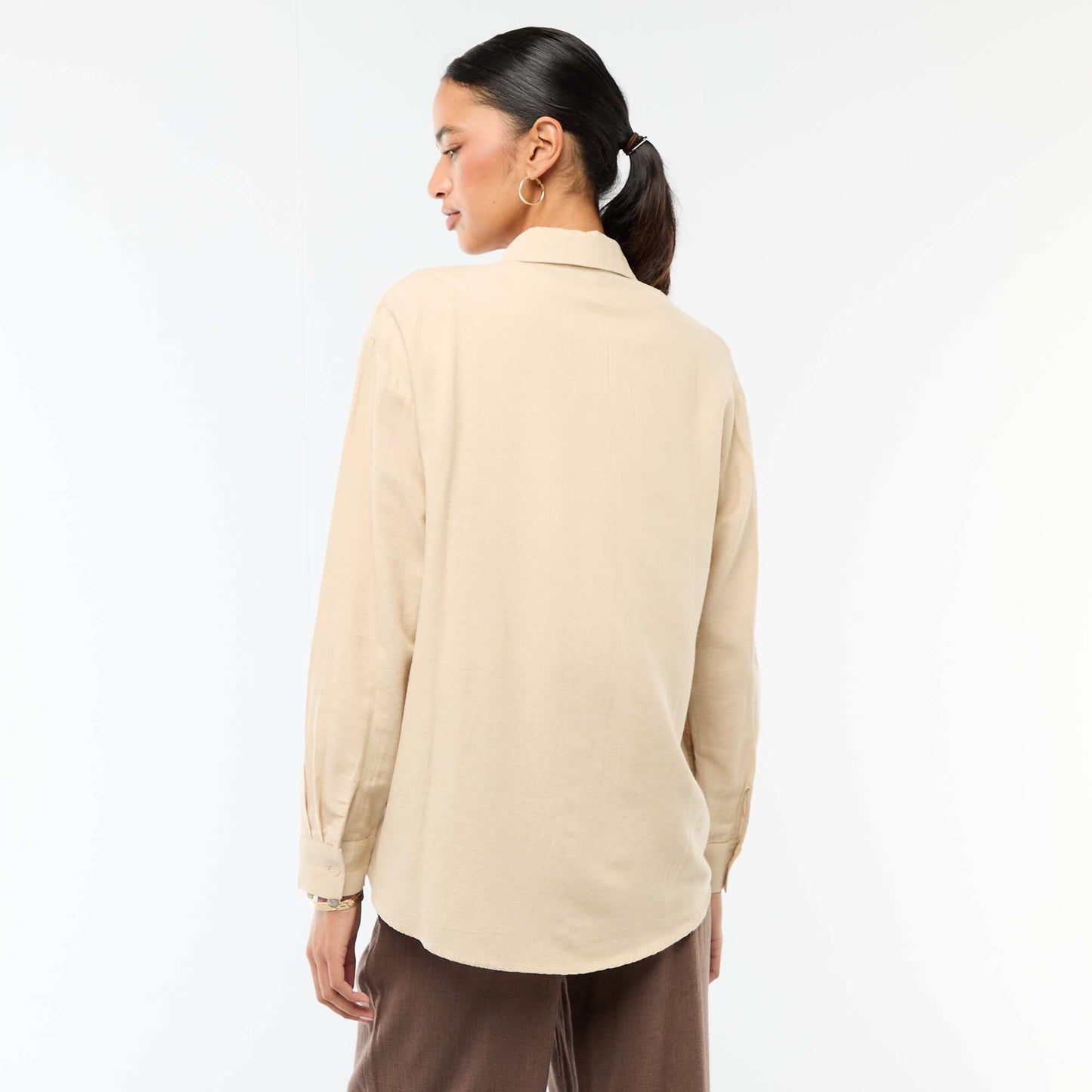 Blended Linen Shirt BEIGE