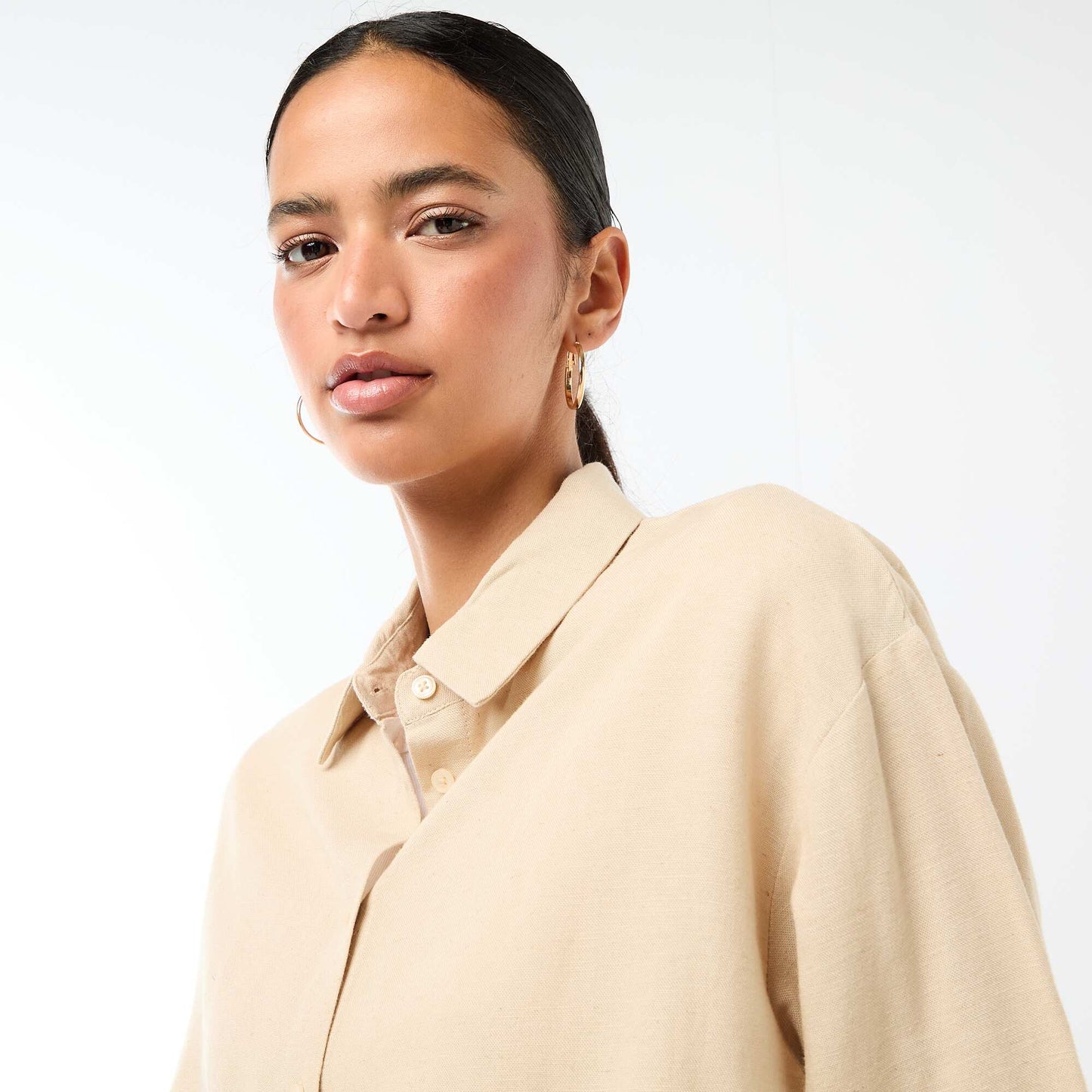 Blended Linen Shirt BEIGE