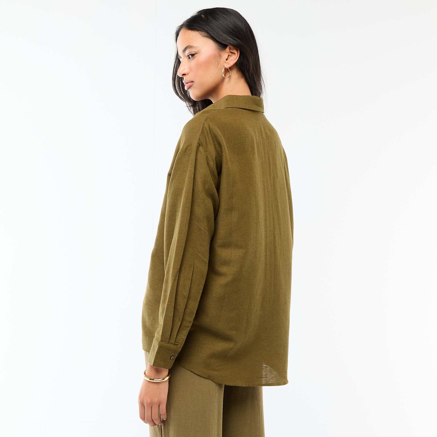 Blended Linen Shirt KHAKI