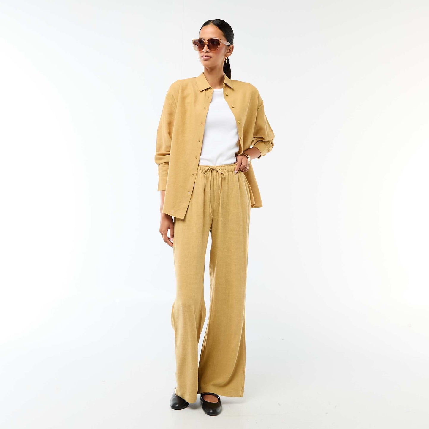 Blended Linen Shirt GREEN