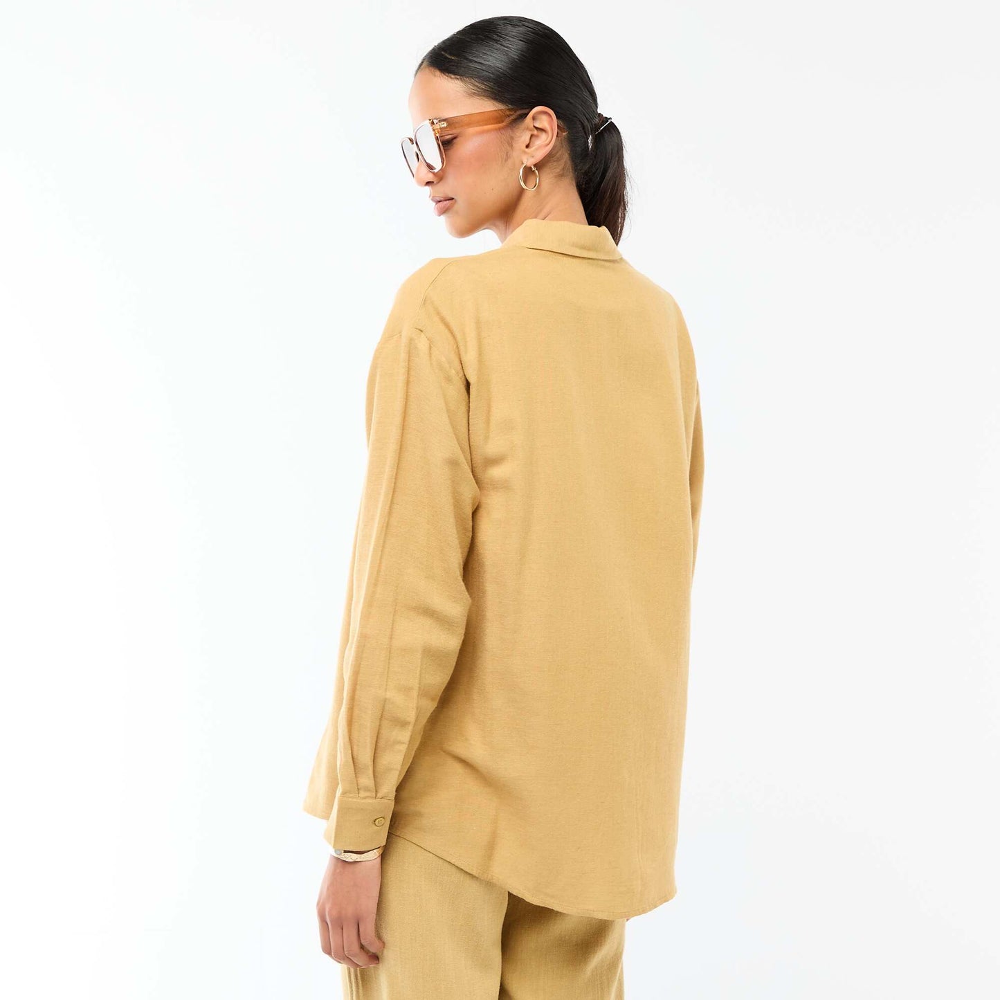 Blended Linen Shirt GREEN