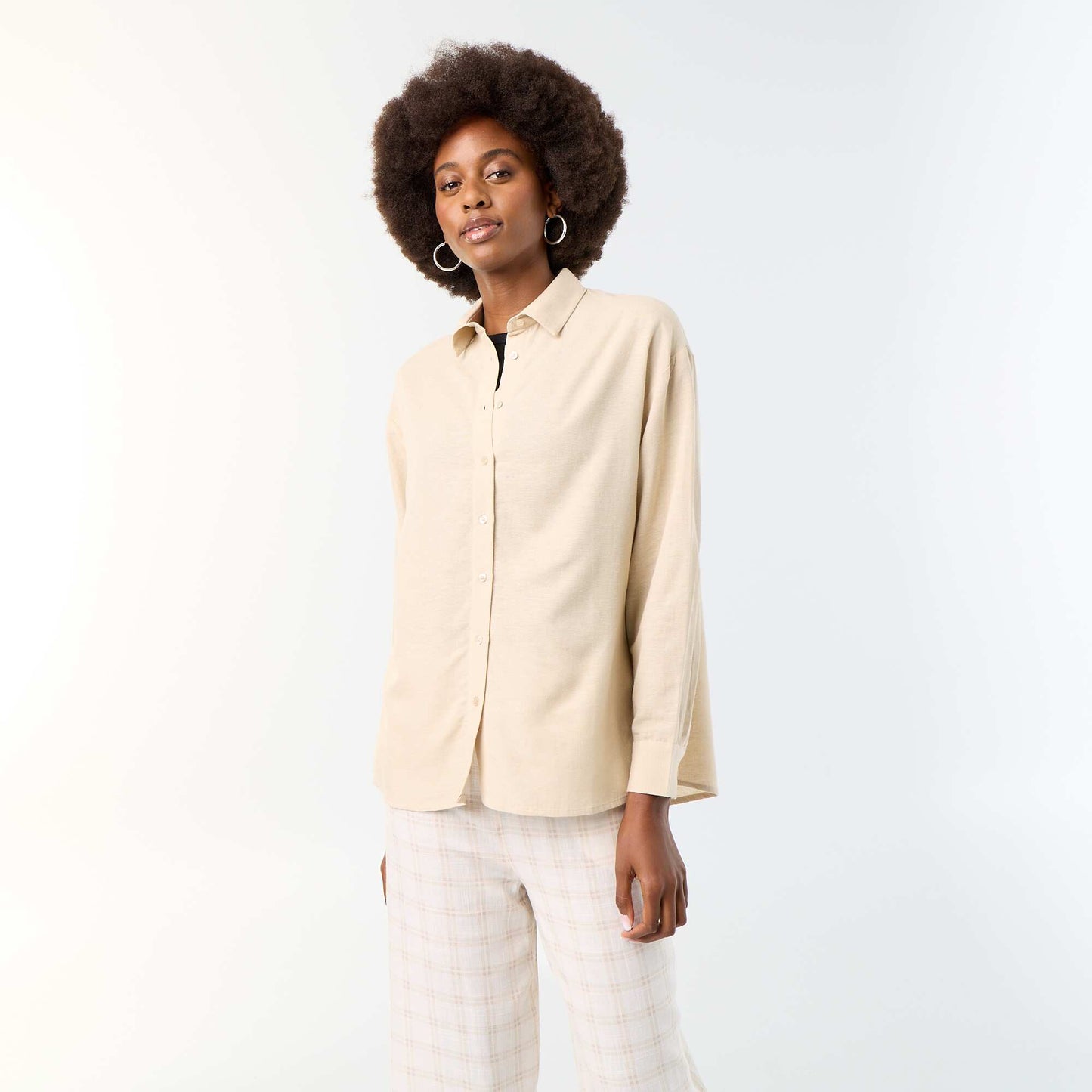 Blended Linen Shirt BEIGE