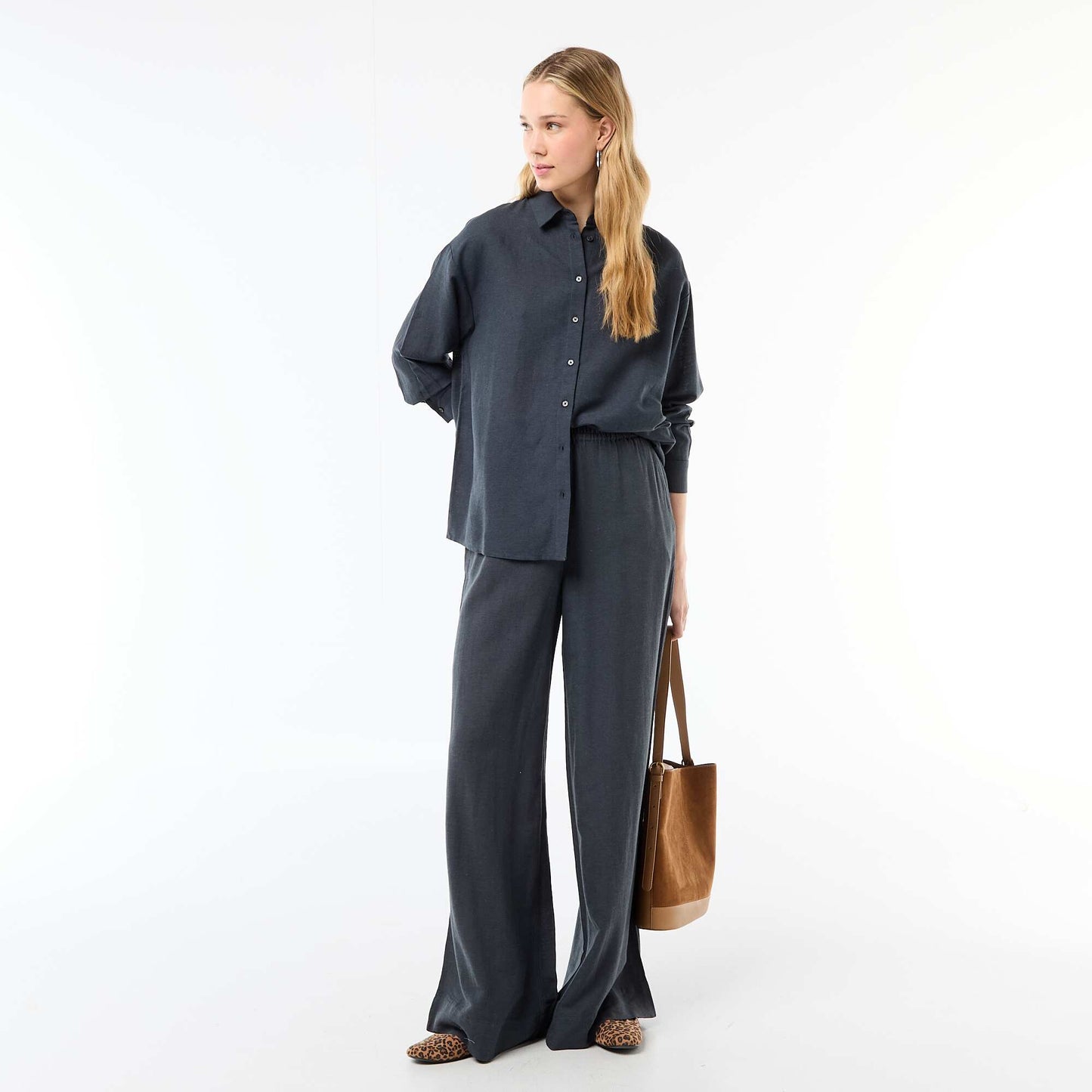 Blended Linen Shirt BLUE