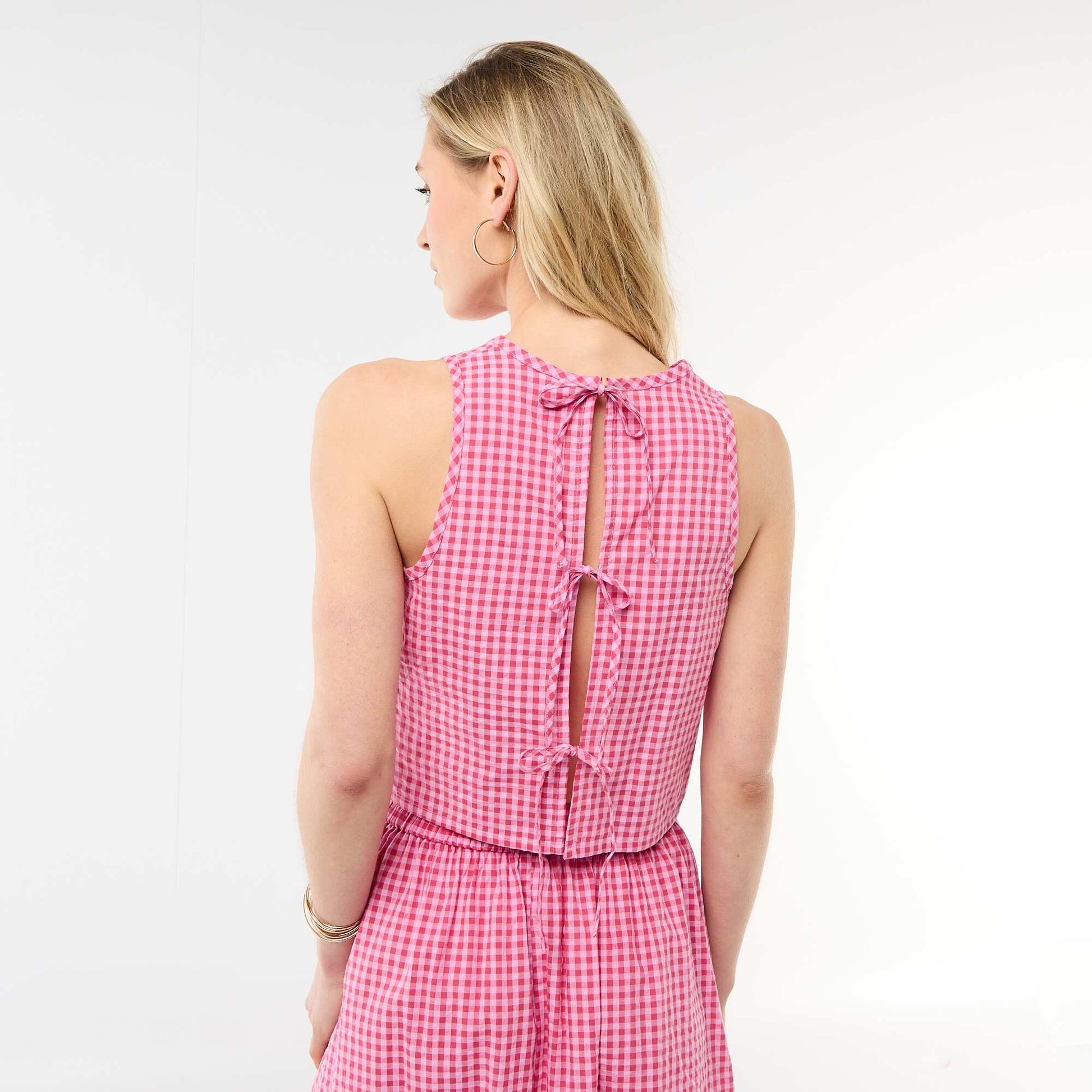 Gingham Sleeveless Top PINK
