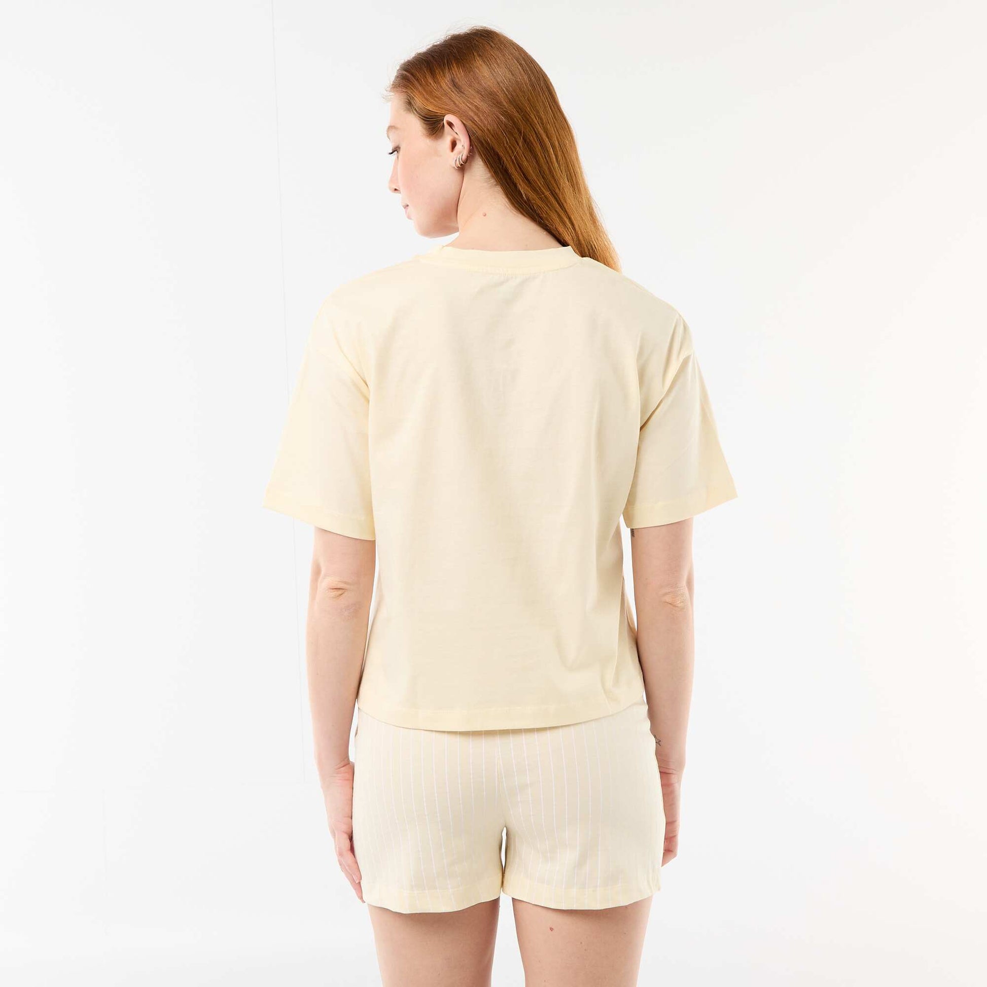 'Simba' print short pyjamas - 2 piece set YELLOW