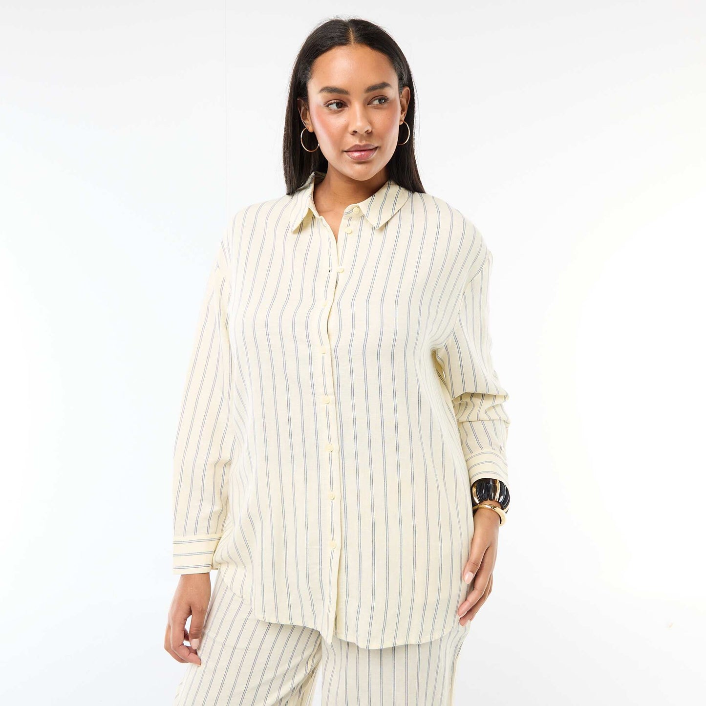 Long-Sleeved Flowy Blouse YELLOW