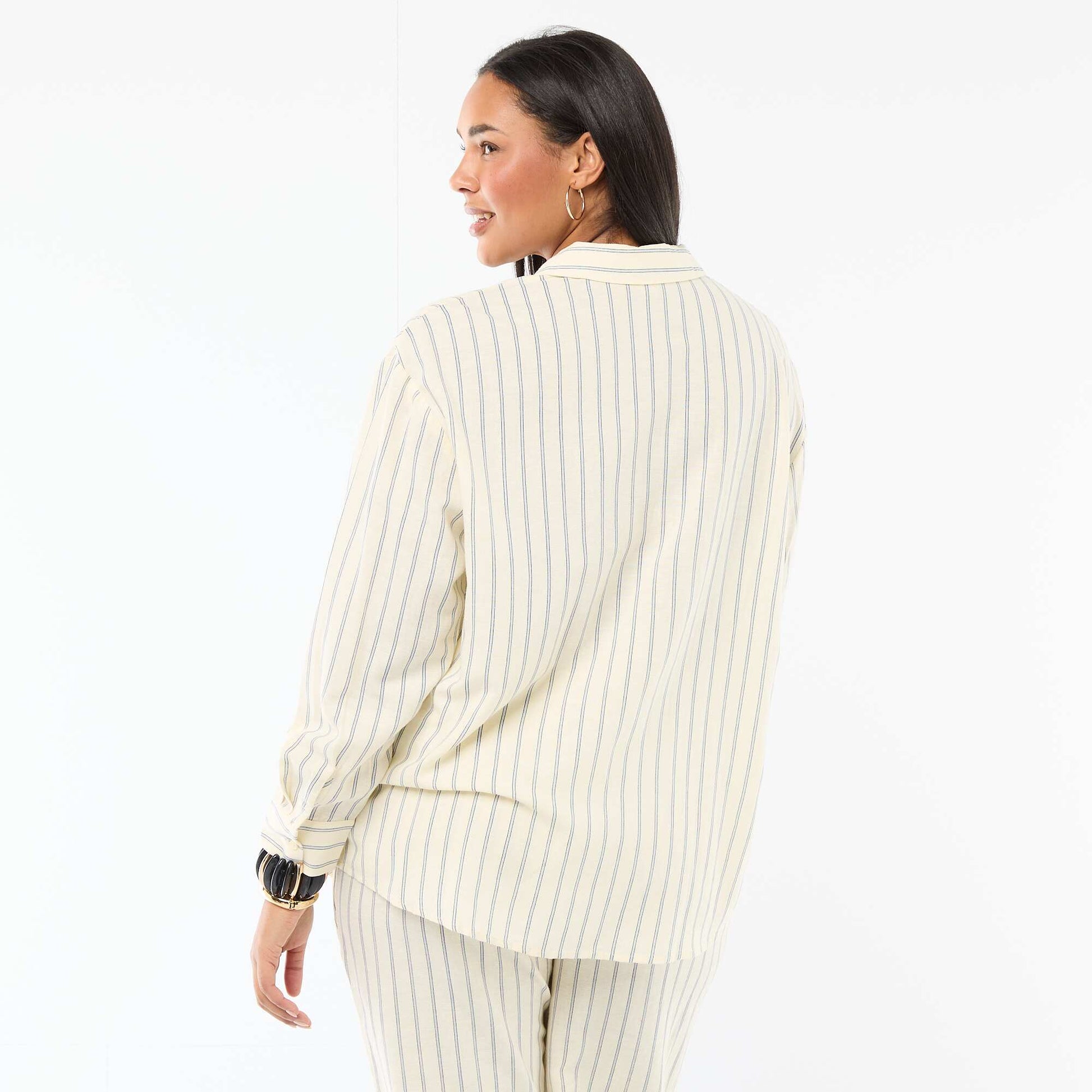 Long-Sleeved Flowy Blouse YELLOW