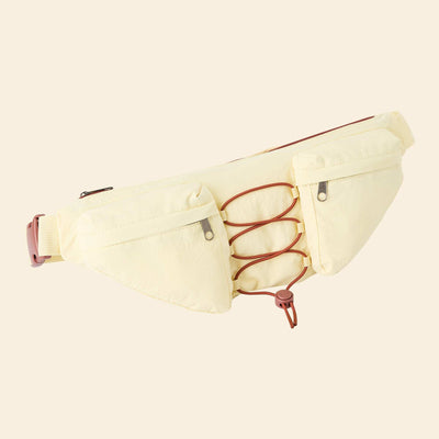Sports Waist Bag with Exterior and Interior Pockets 15x40 cm YELLOW