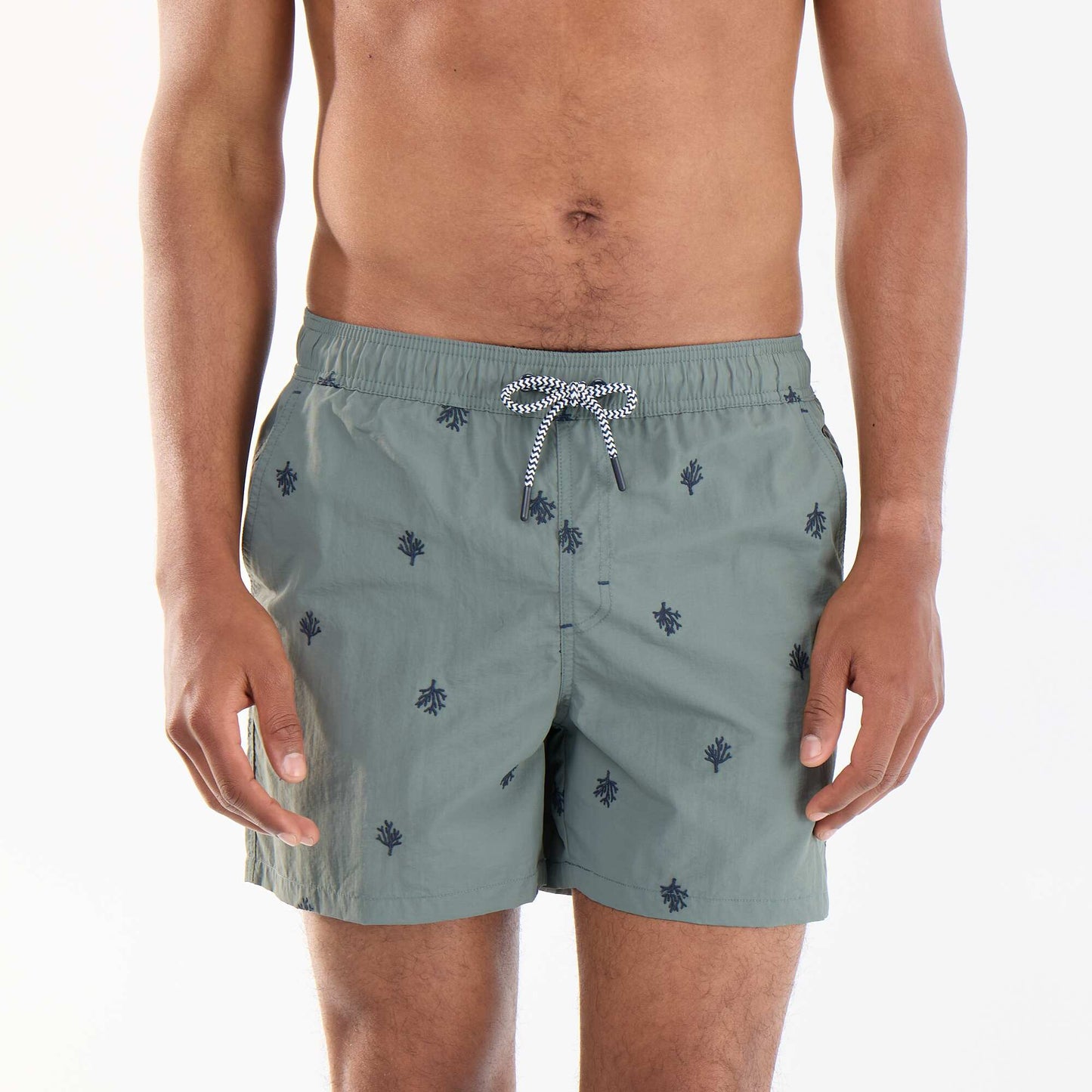 Patterned swim shorts GREEN