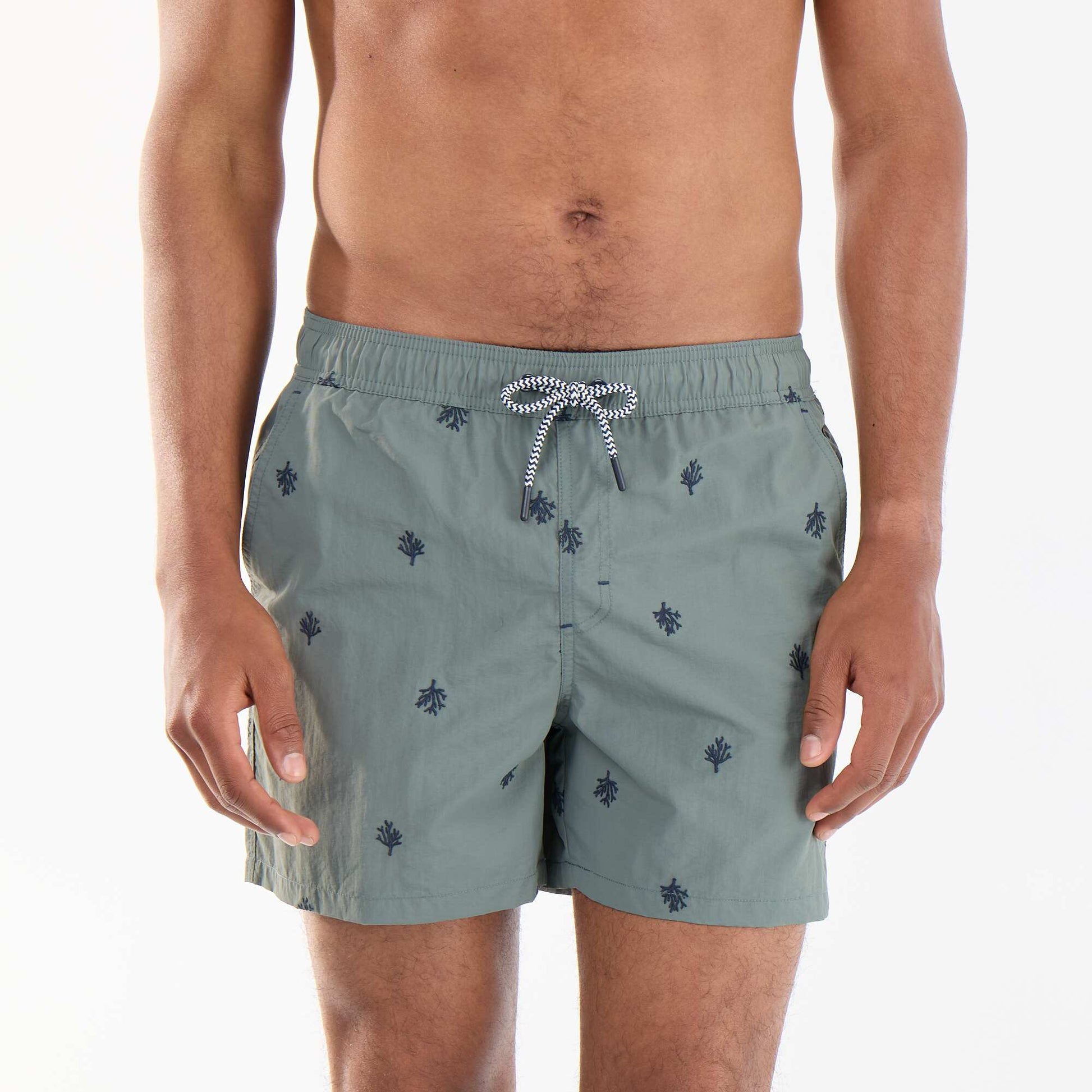 Patterned swim shorts GREEN