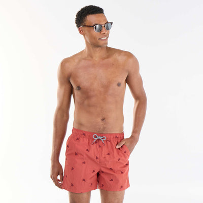 Patterned swim shorts RED