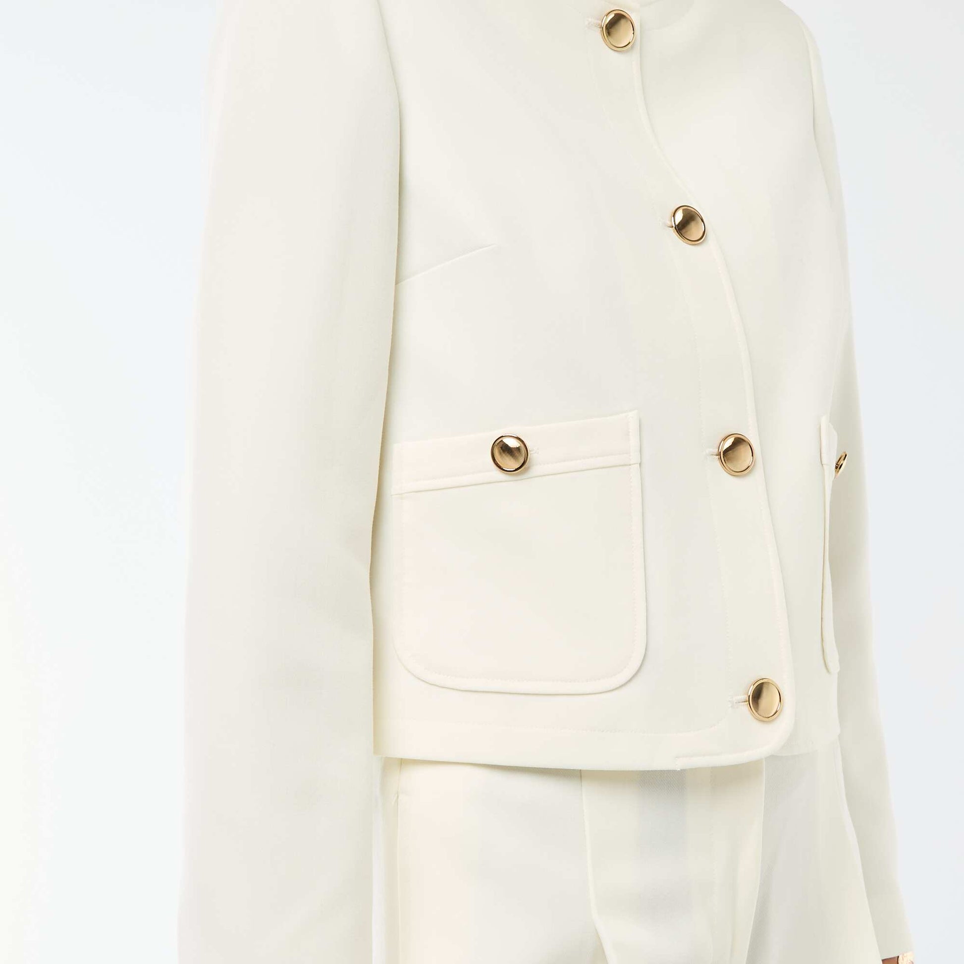 Short Solid Occasion Jacket WHITE