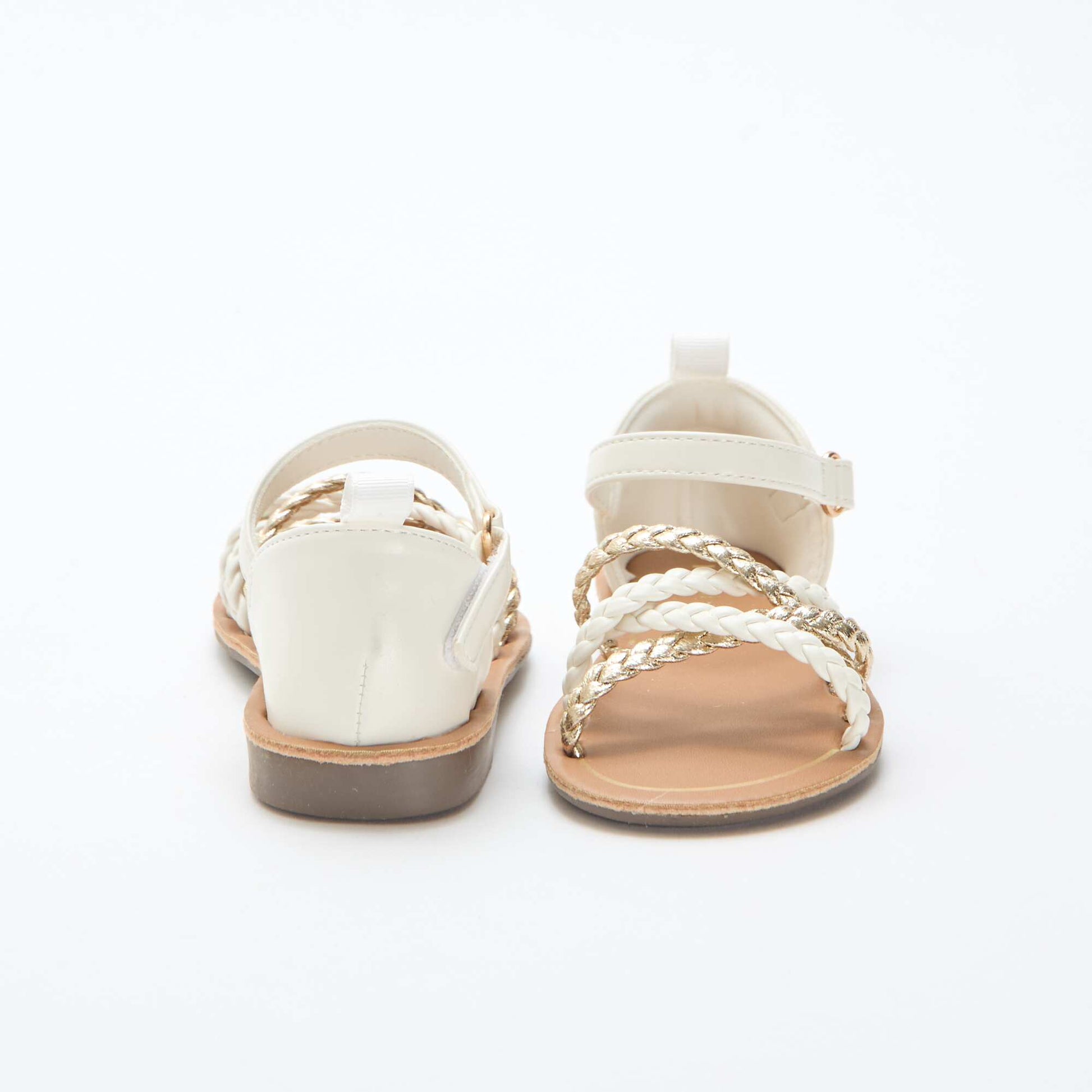 Braided Multi-Strap Sandals WHITE