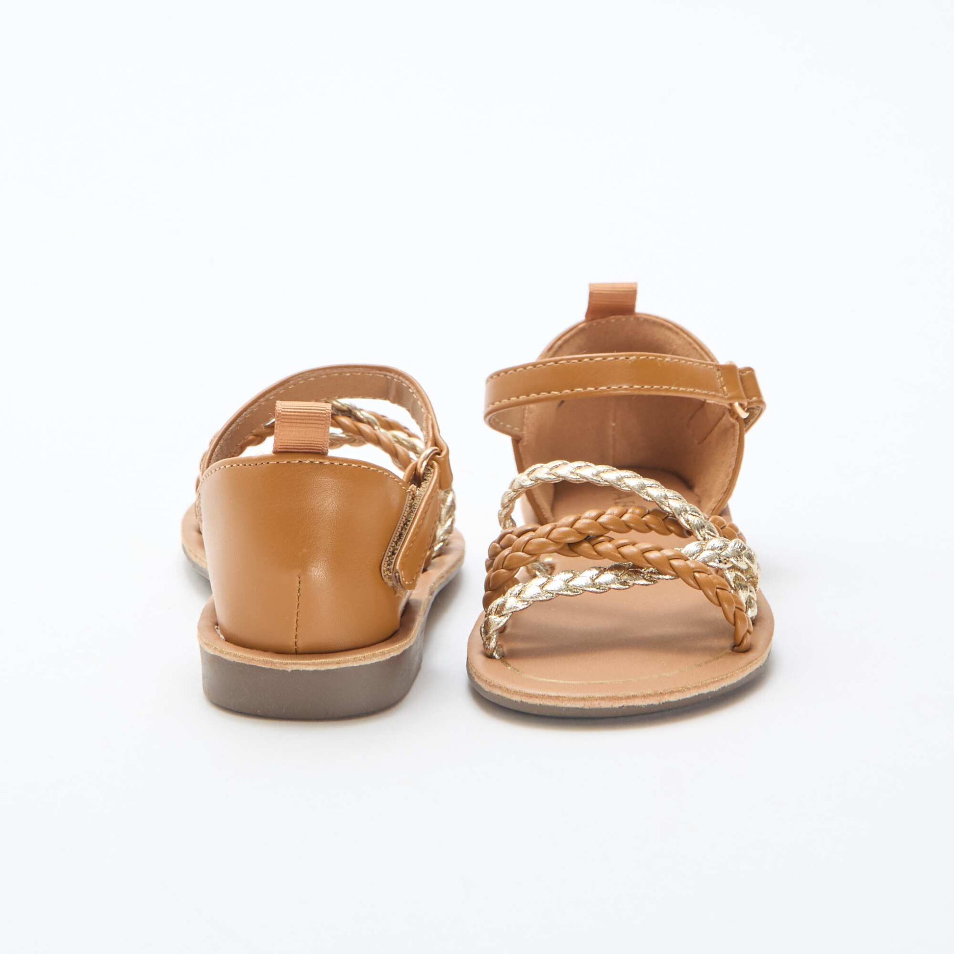 Braided Multi-Strap Sandals BROWN