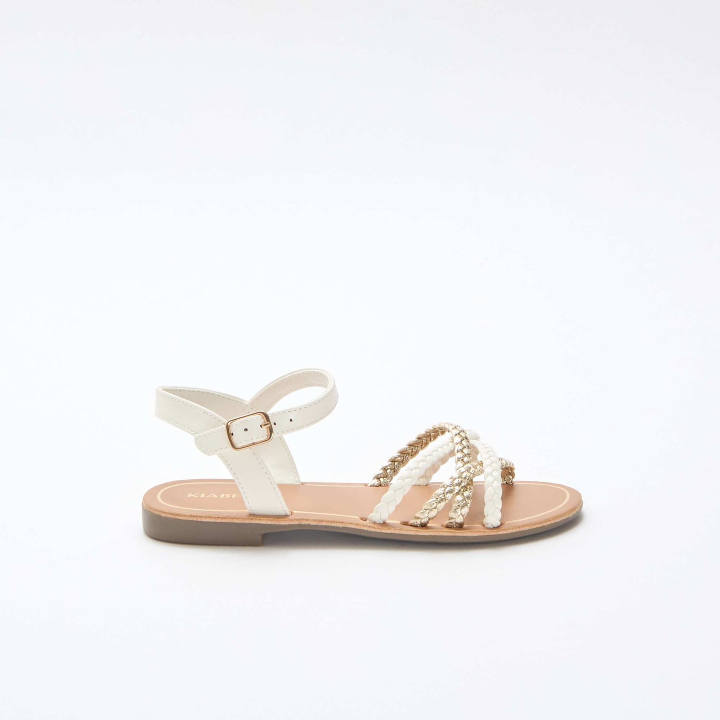 Multi-Strap Braided Sandals WHITE