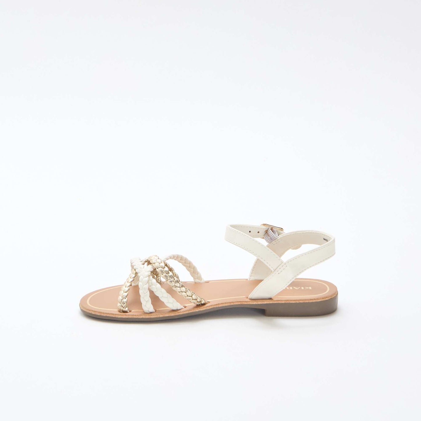 Multi-Strap Braided Sandals WHITE