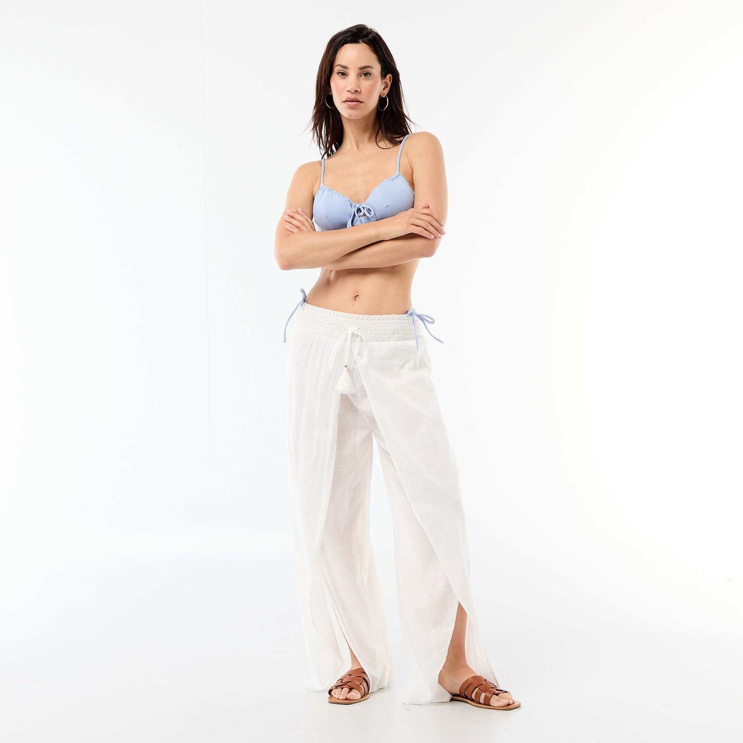 Printed Viscose Beach Pants WHITE