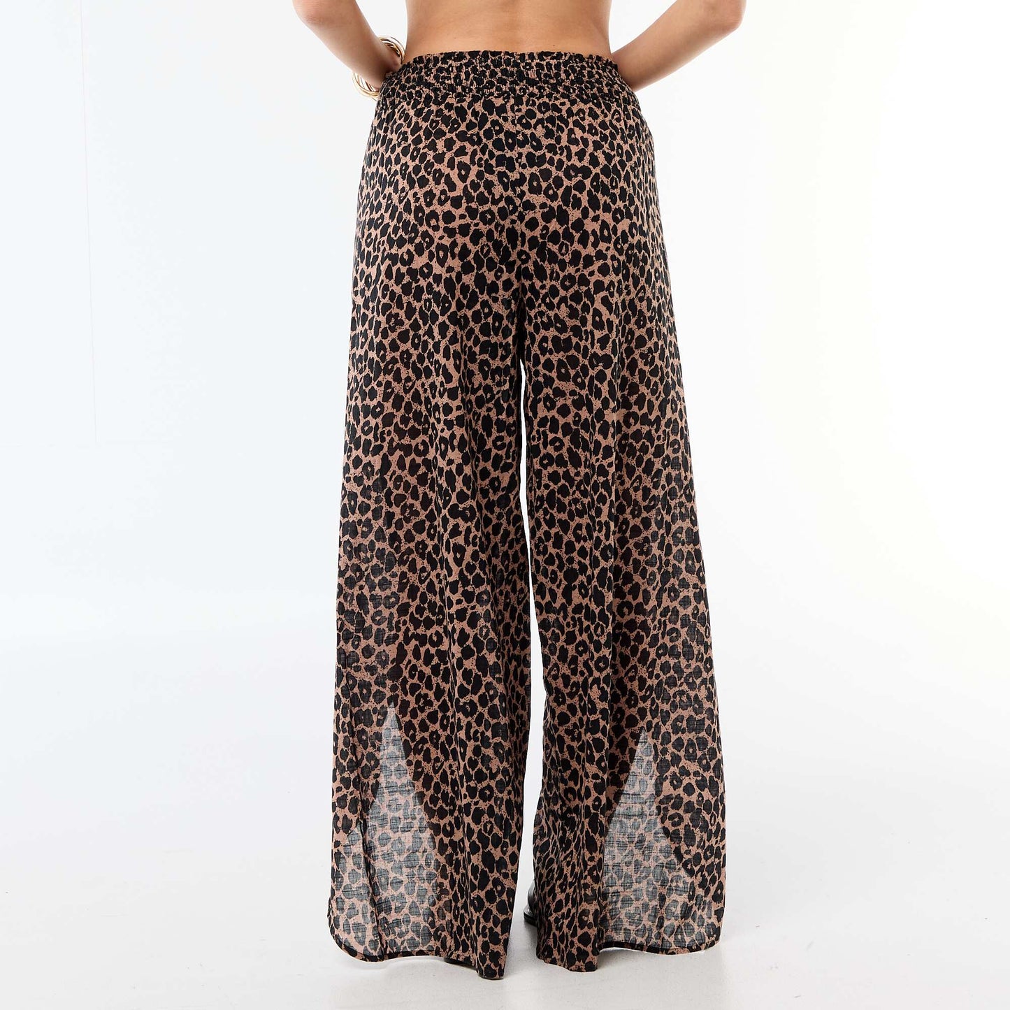 Printed Viscose Beach Pants BROWN