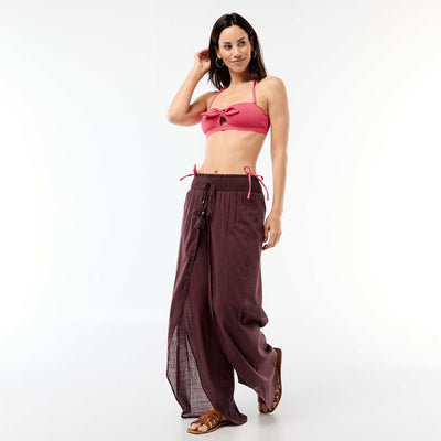 Printed Viscose Beach Pants PURPLE