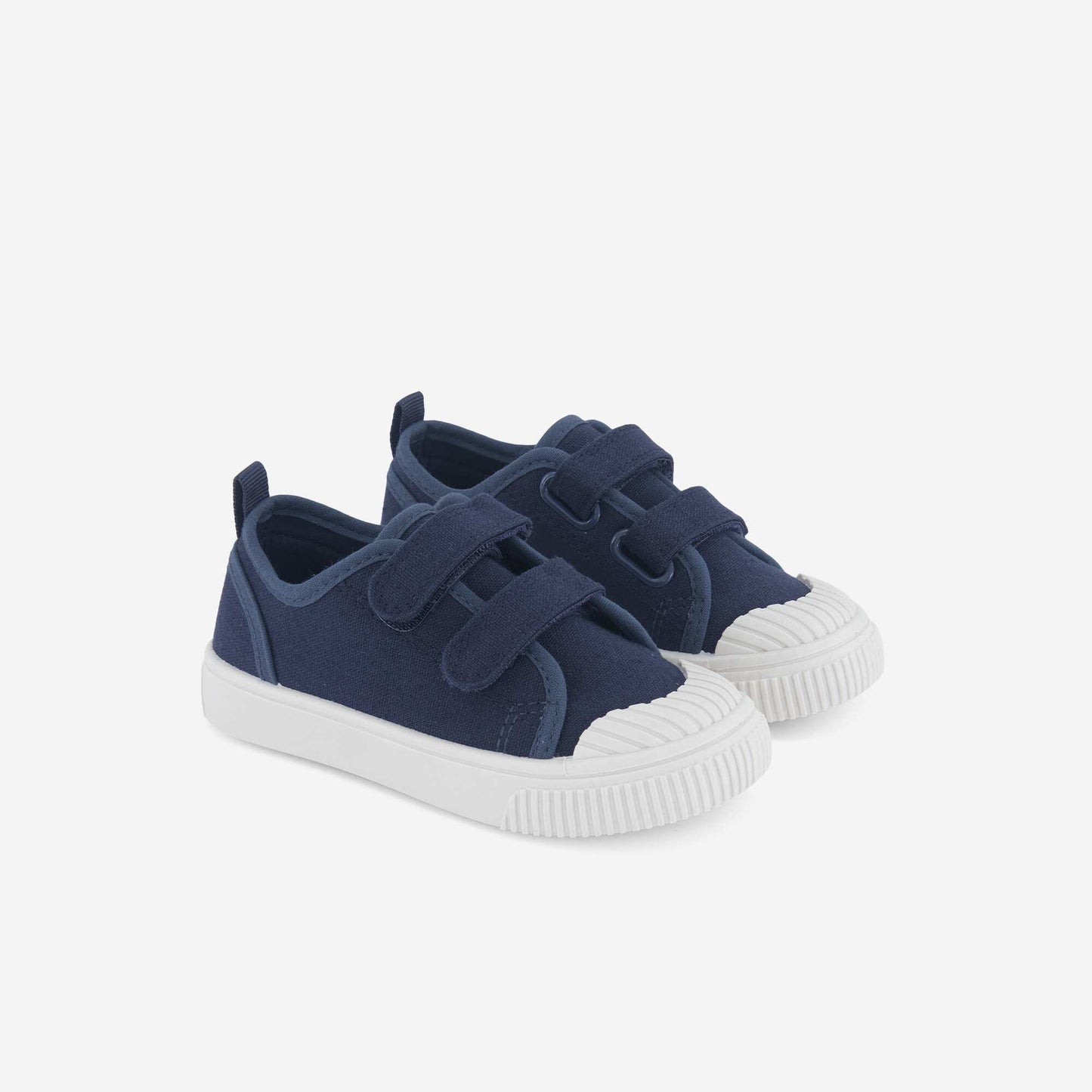 Canvas trainers with hook-and-loop straps BLUE