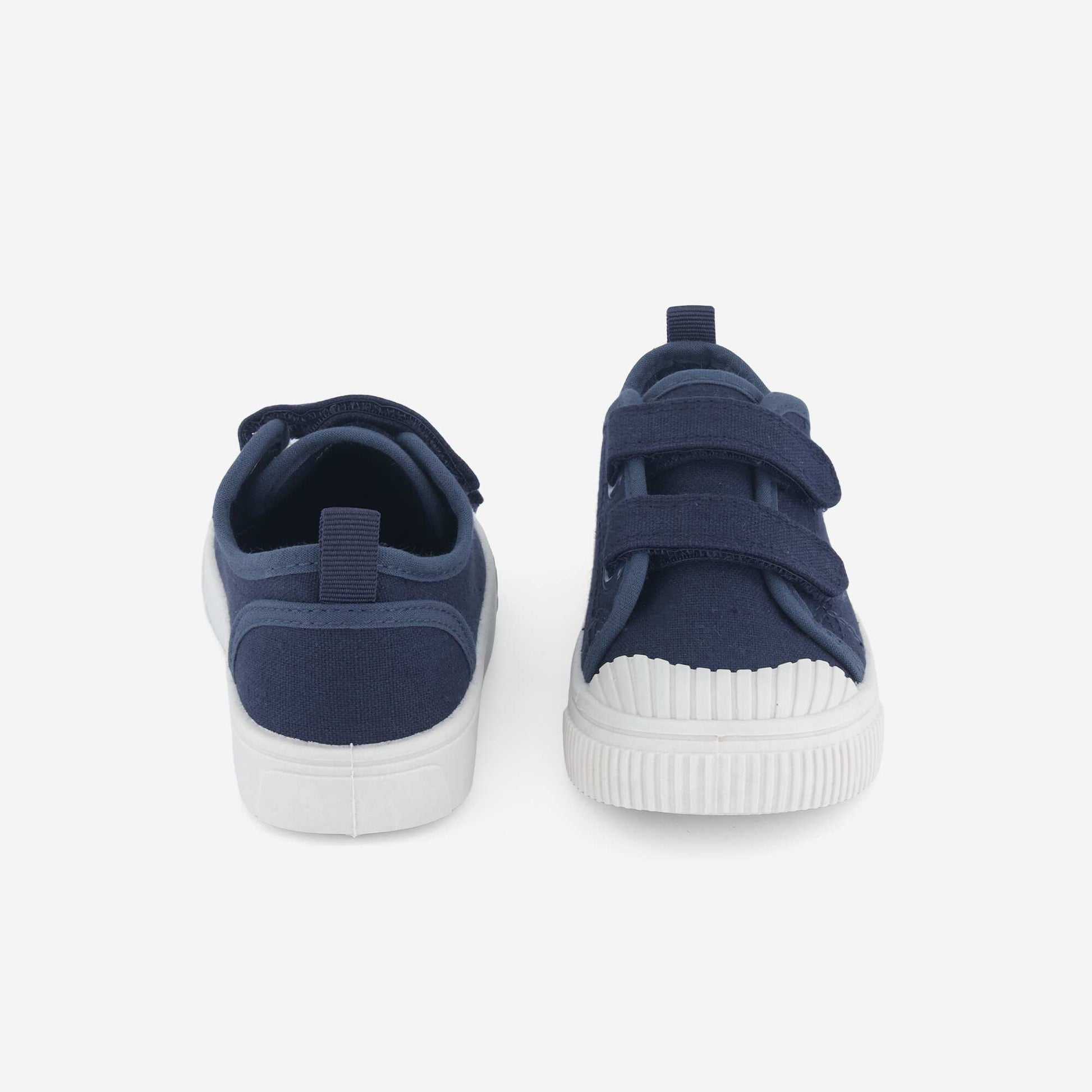 Canvas trainers with hook-and-loop straps BLUE