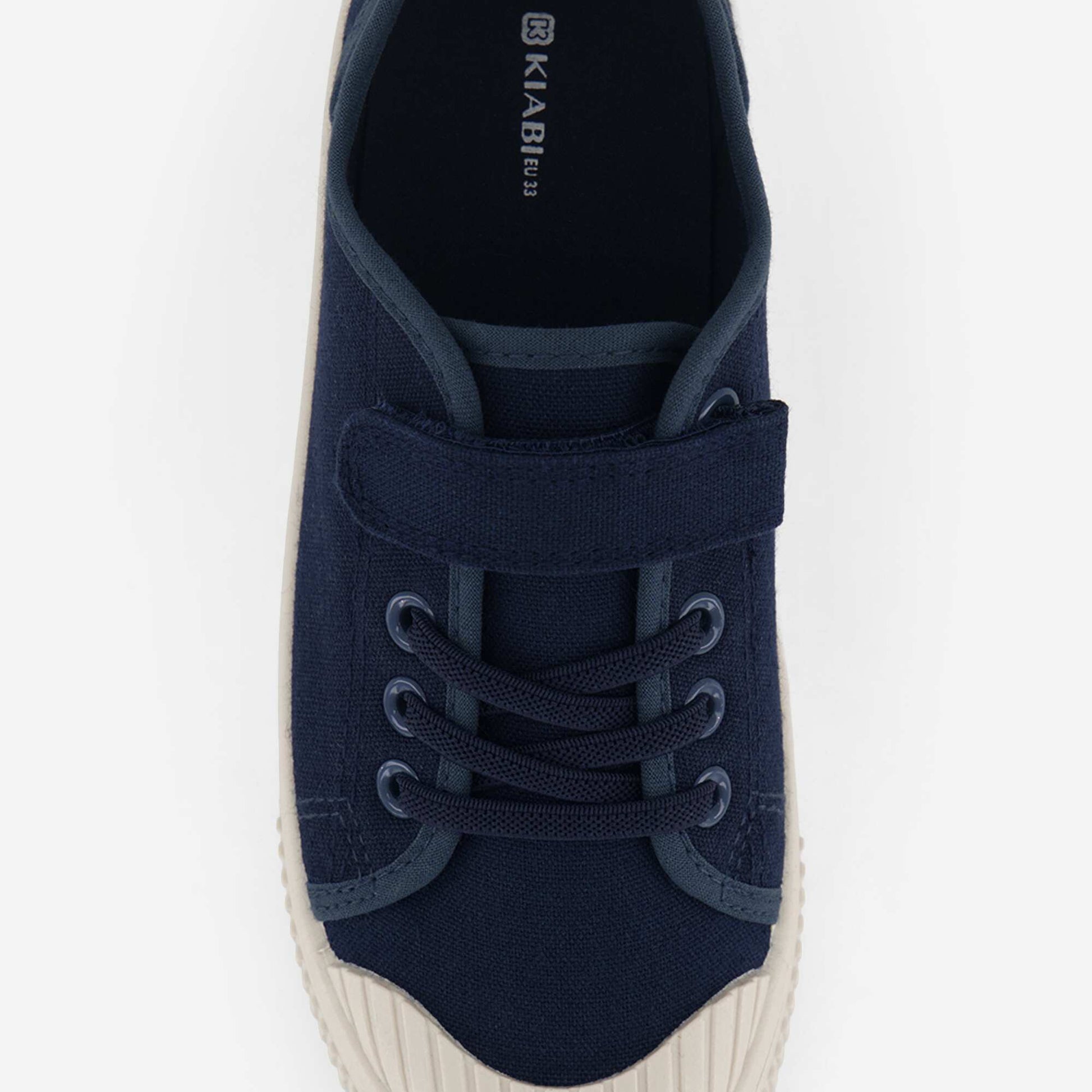 Canvas trainers with hook-and-loop straps BLUE