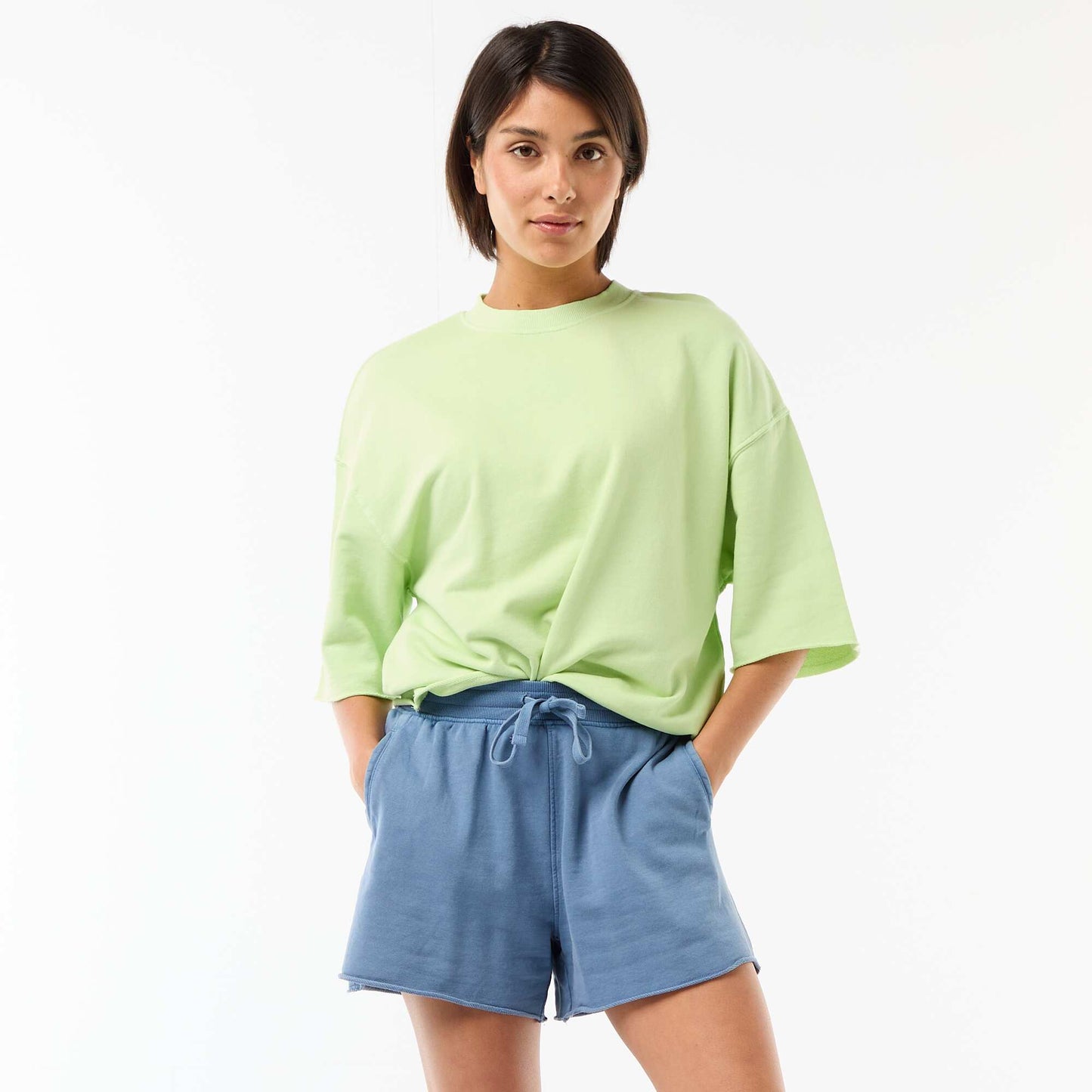 Plain French Terry Shorts BLUE