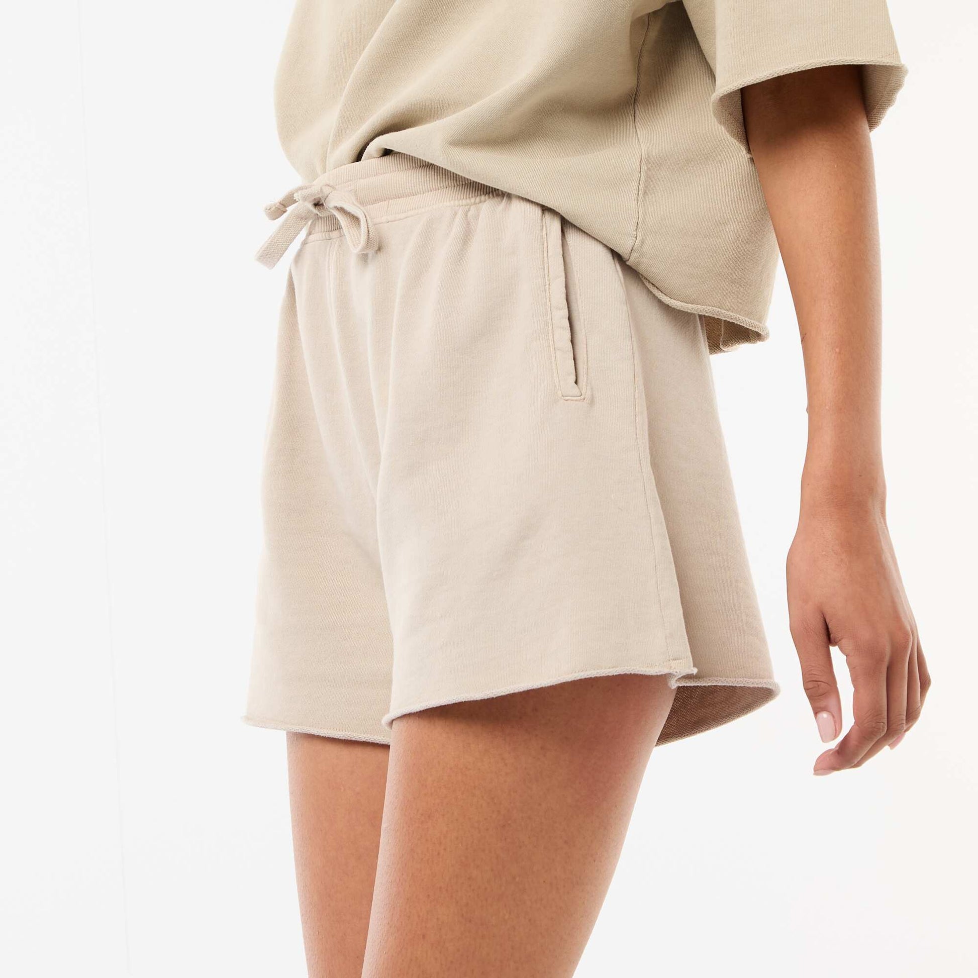 Plain French Terry Shorts BEIGE