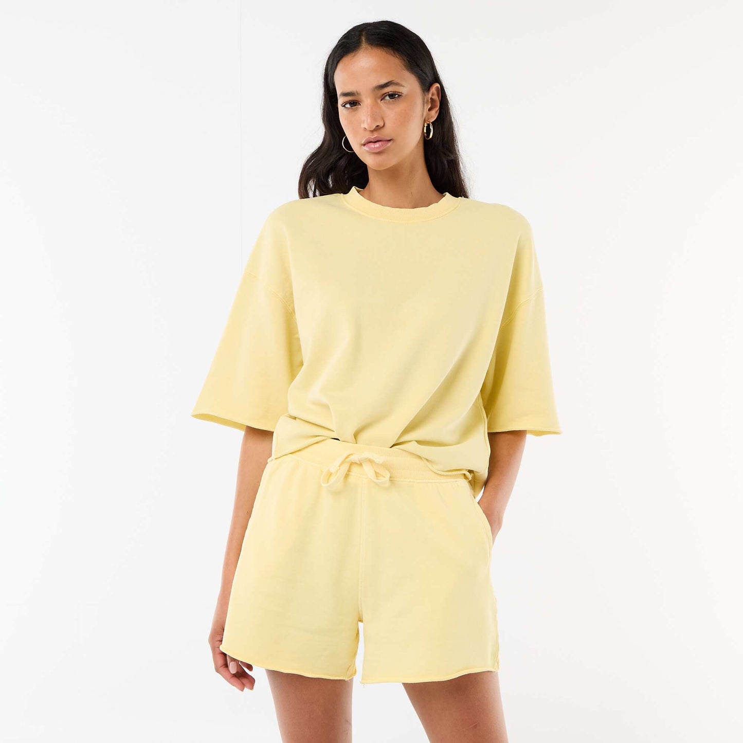 Plain French Terry Shorts YELLOW