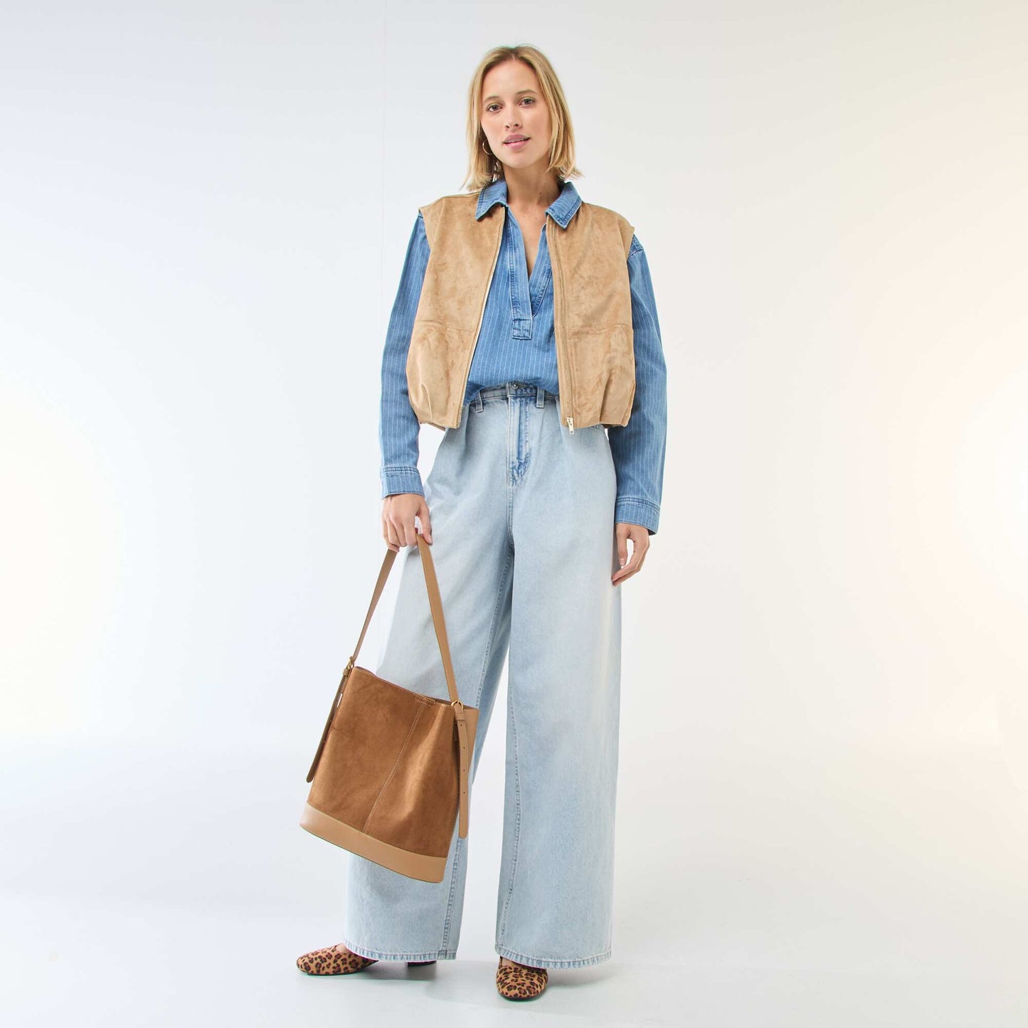 Long-Sleeved Denim Shirt BLUE