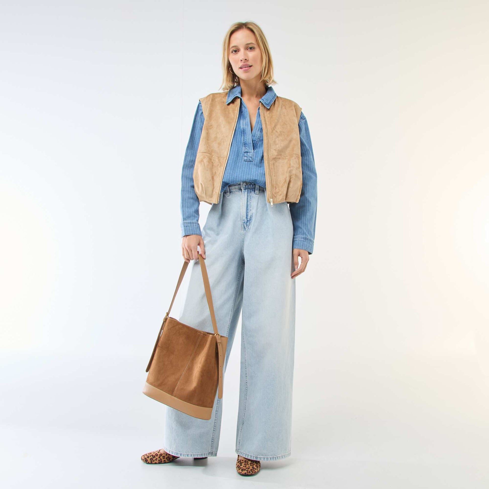 Long-Sleeved Denim Shirt BLUE