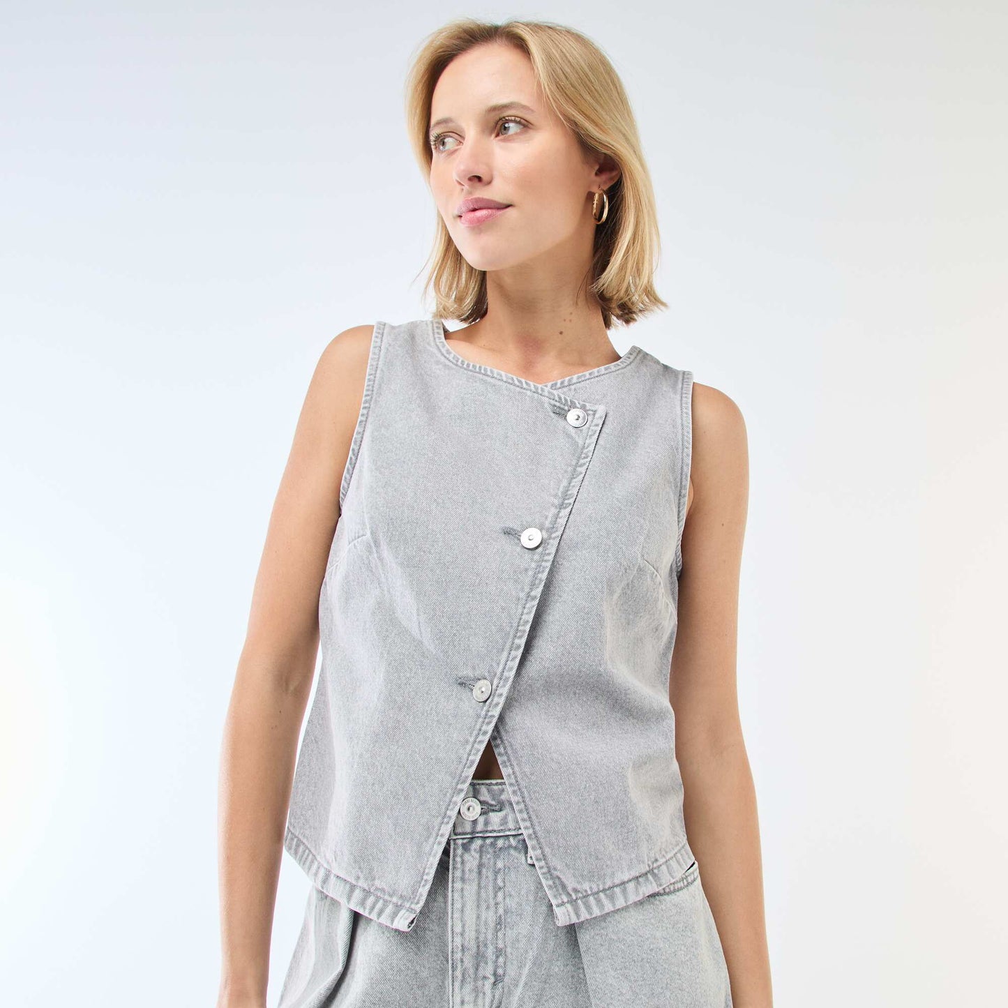 Denim Suit Vest GREY