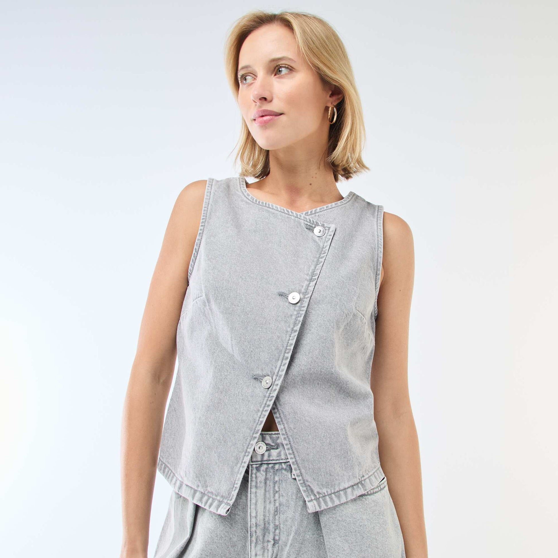 Denim Suit Vest GREY