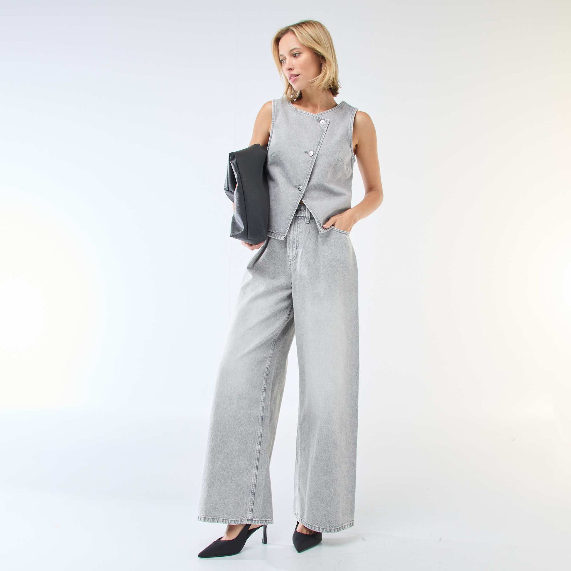 Denim Suit Vest GREY